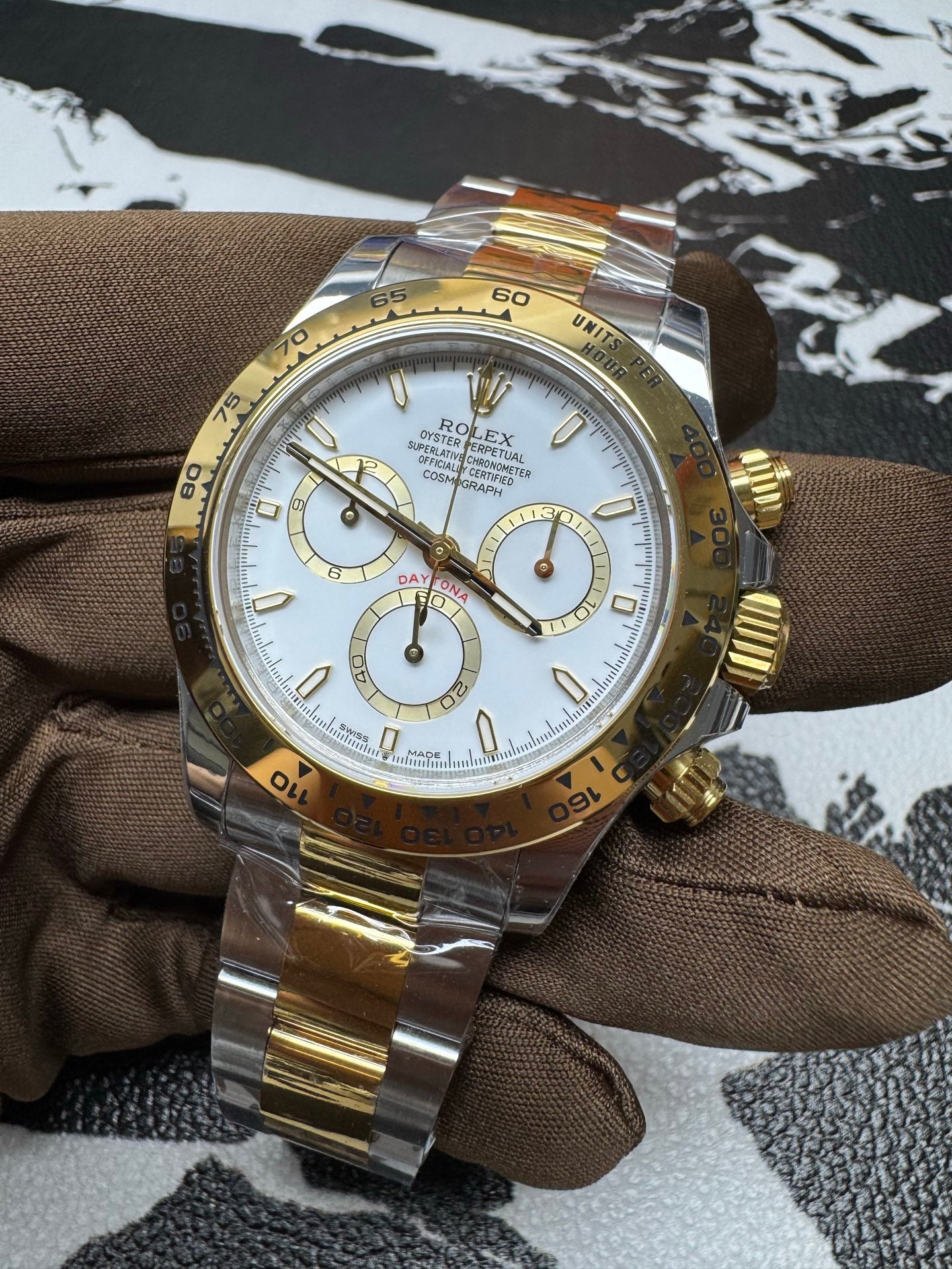 Rolex Cosmograph Daytona Two-Tone White Dial Watch