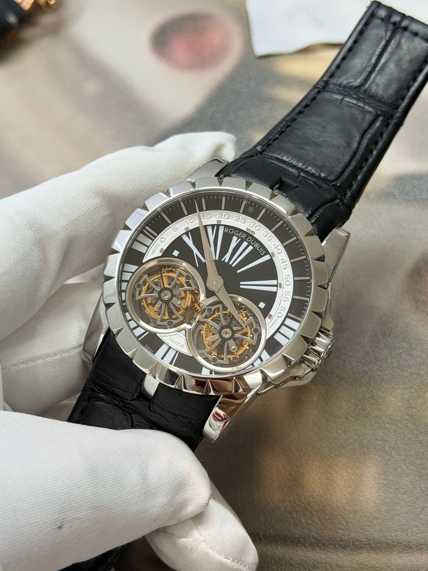 Roger Dubuis Hommage Double Flying Tourbillon Rose Gold Luxury Watch