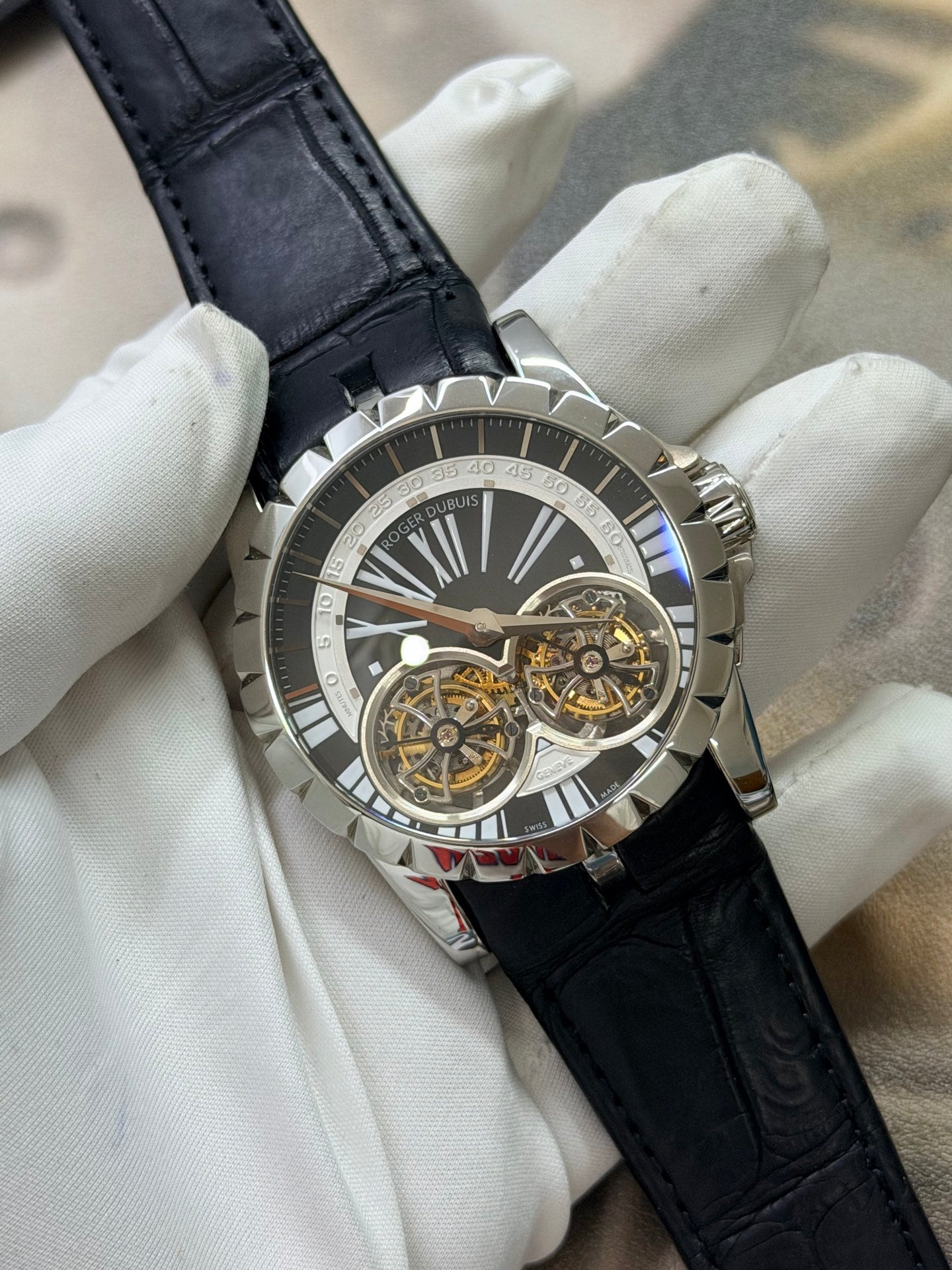 Roger Dubuis Hommage Double Flying Tourbillon Rose Gold Luxury Watch