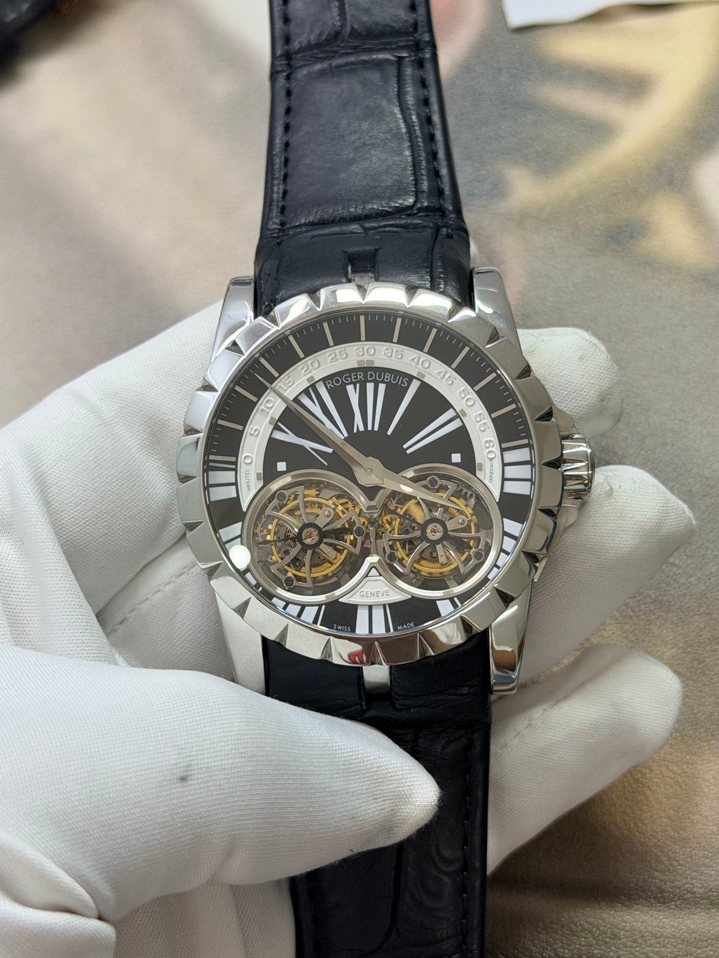 Roger Dubuis Hommage Double Flying Tourbillon Rose Gold Luxury Watch