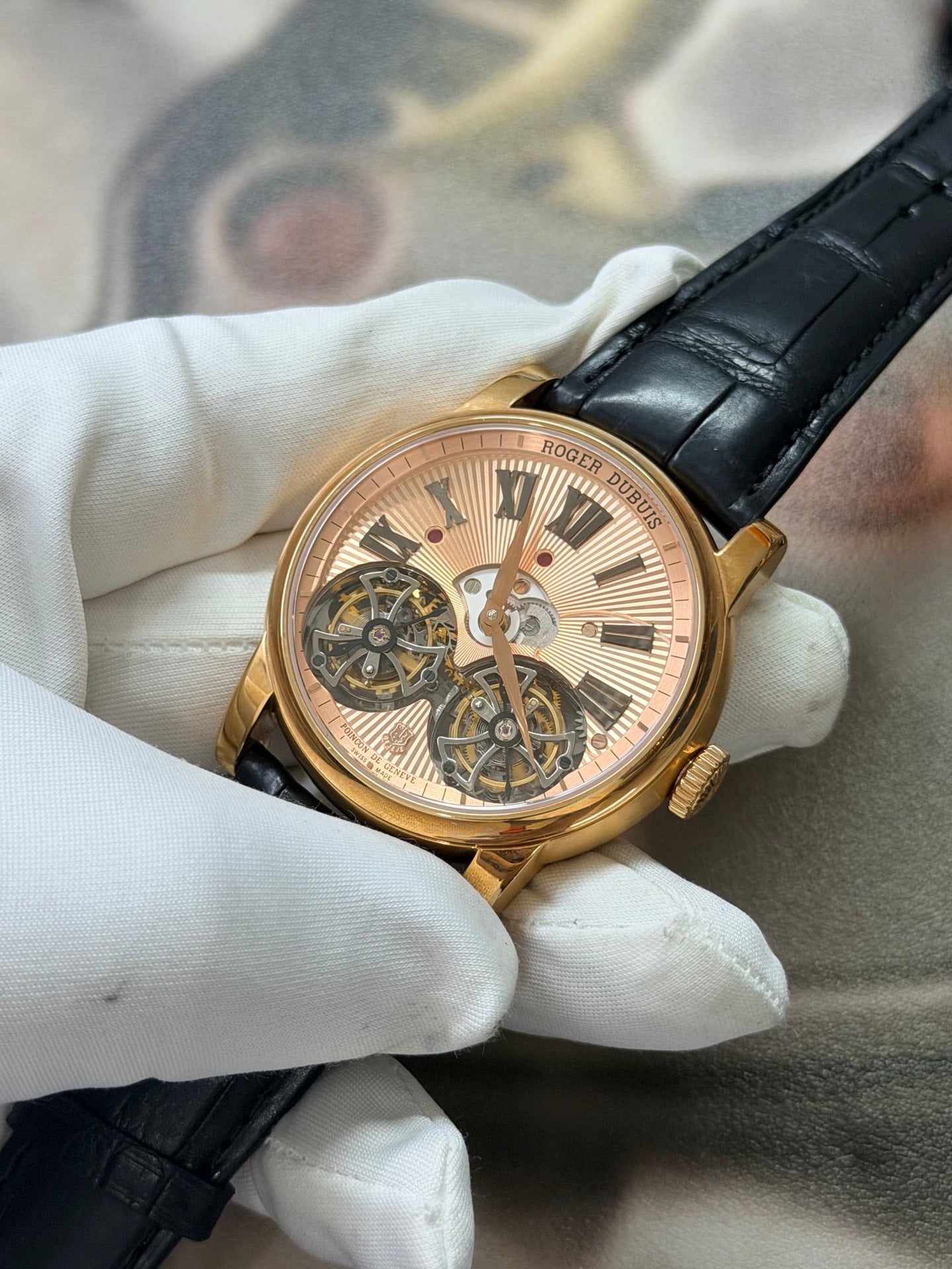 Roger Dubuis Hommage Double Flying Tourbillon Rose Gold Luxury Watch