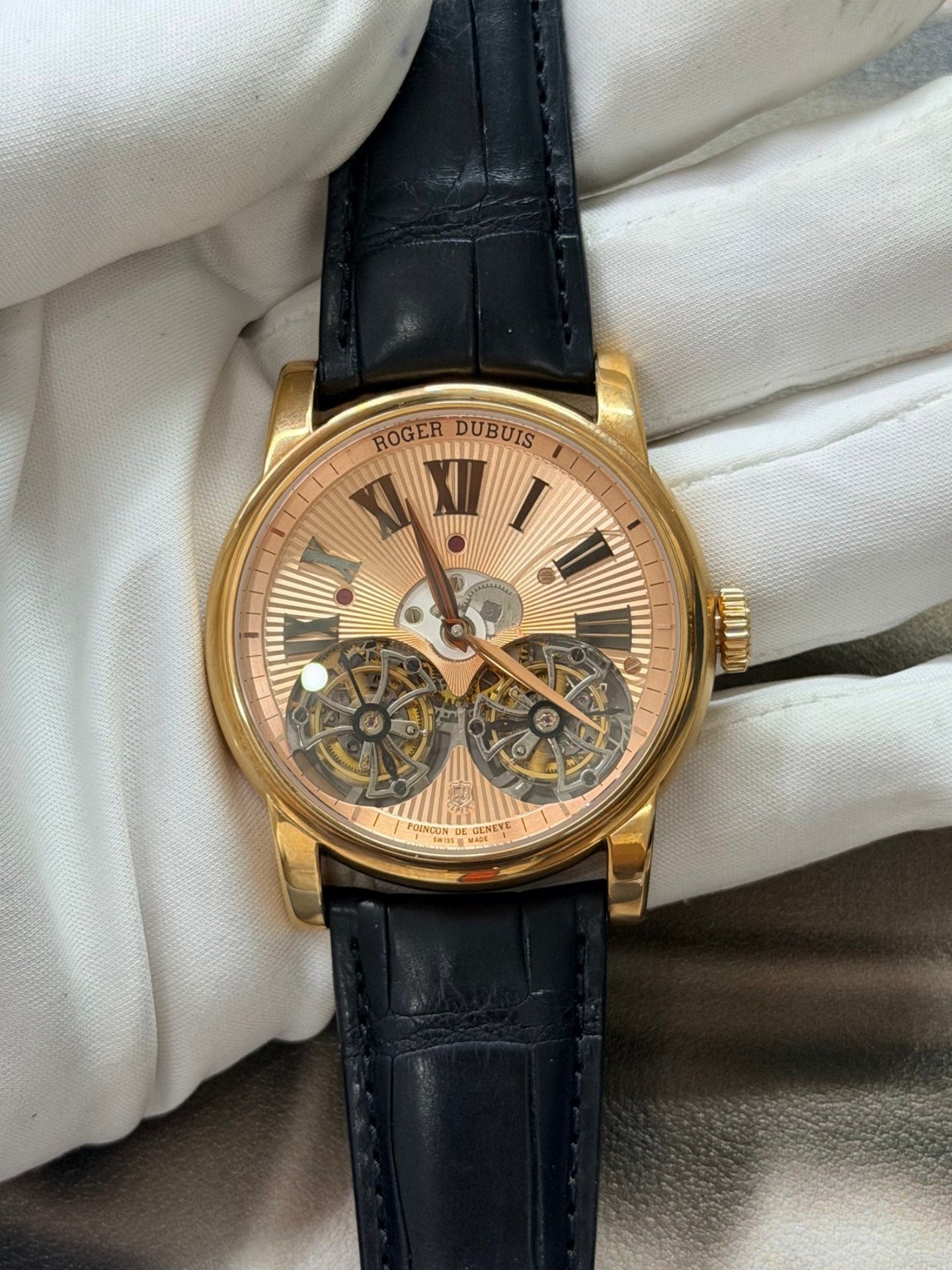 Roger Dubuis Hommage Double Flying Tourbillon Rose Gold Luxury Watch