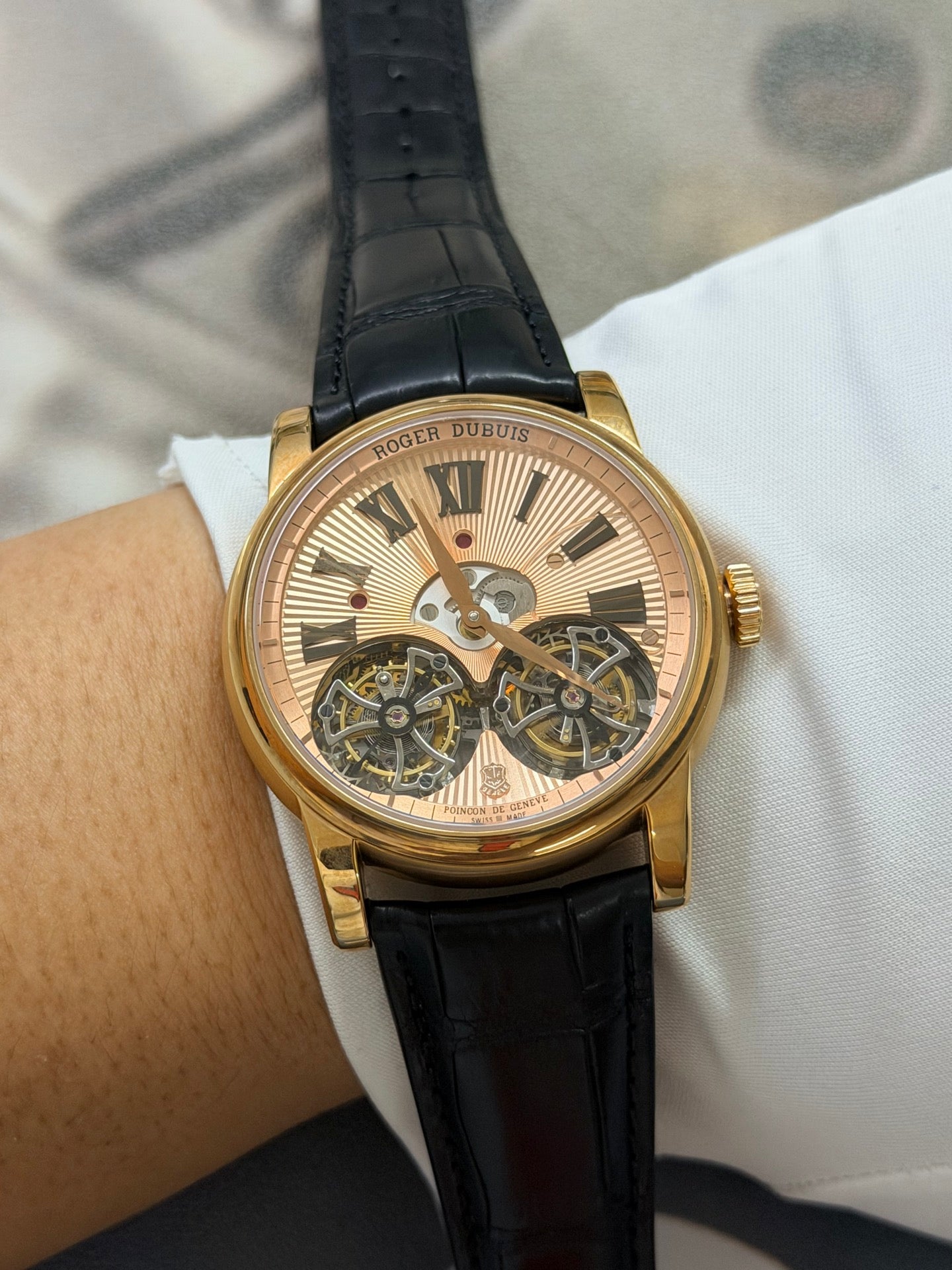 Roger Dubuis Hommage Double Flying Tourbillon Rose Gold Luxury Watch