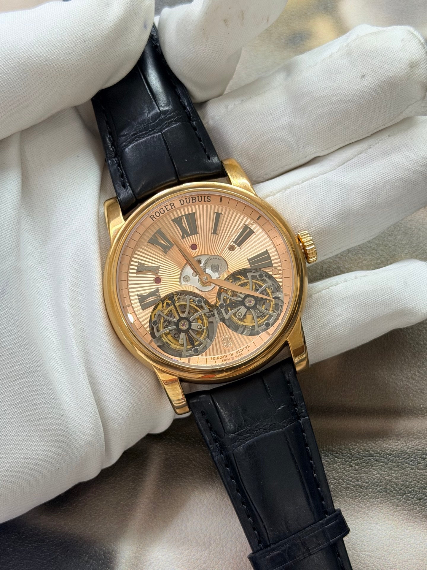 Roger Dubuis Hommage Double Flying Tourbillon Rose Gold Luxury Watch