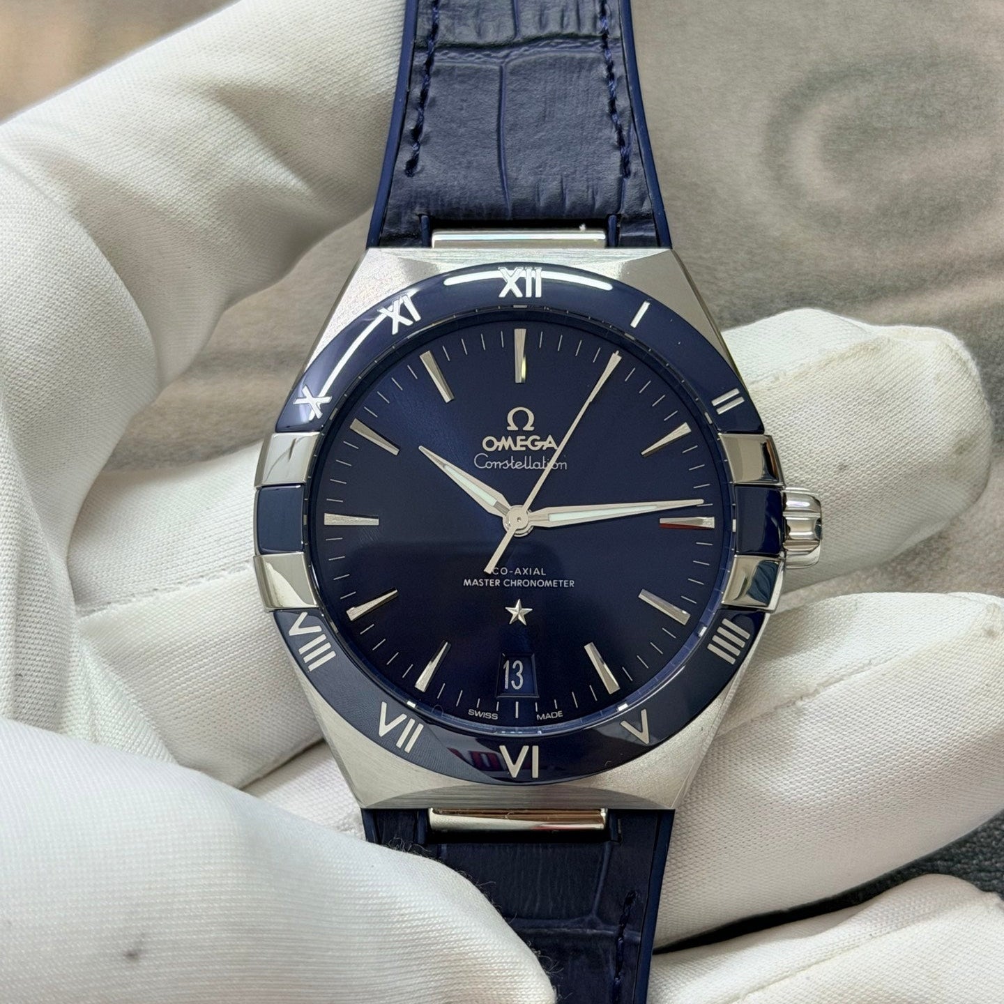 Omega Constellation 41mm Blue Dial & Ceramic Bezel Luxury Watch