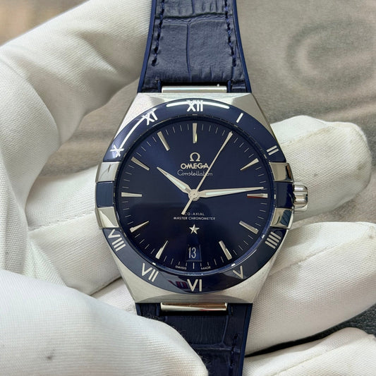Omega Constellation 41mm Blue Dial & Ceramic Bezel Luxury Watch