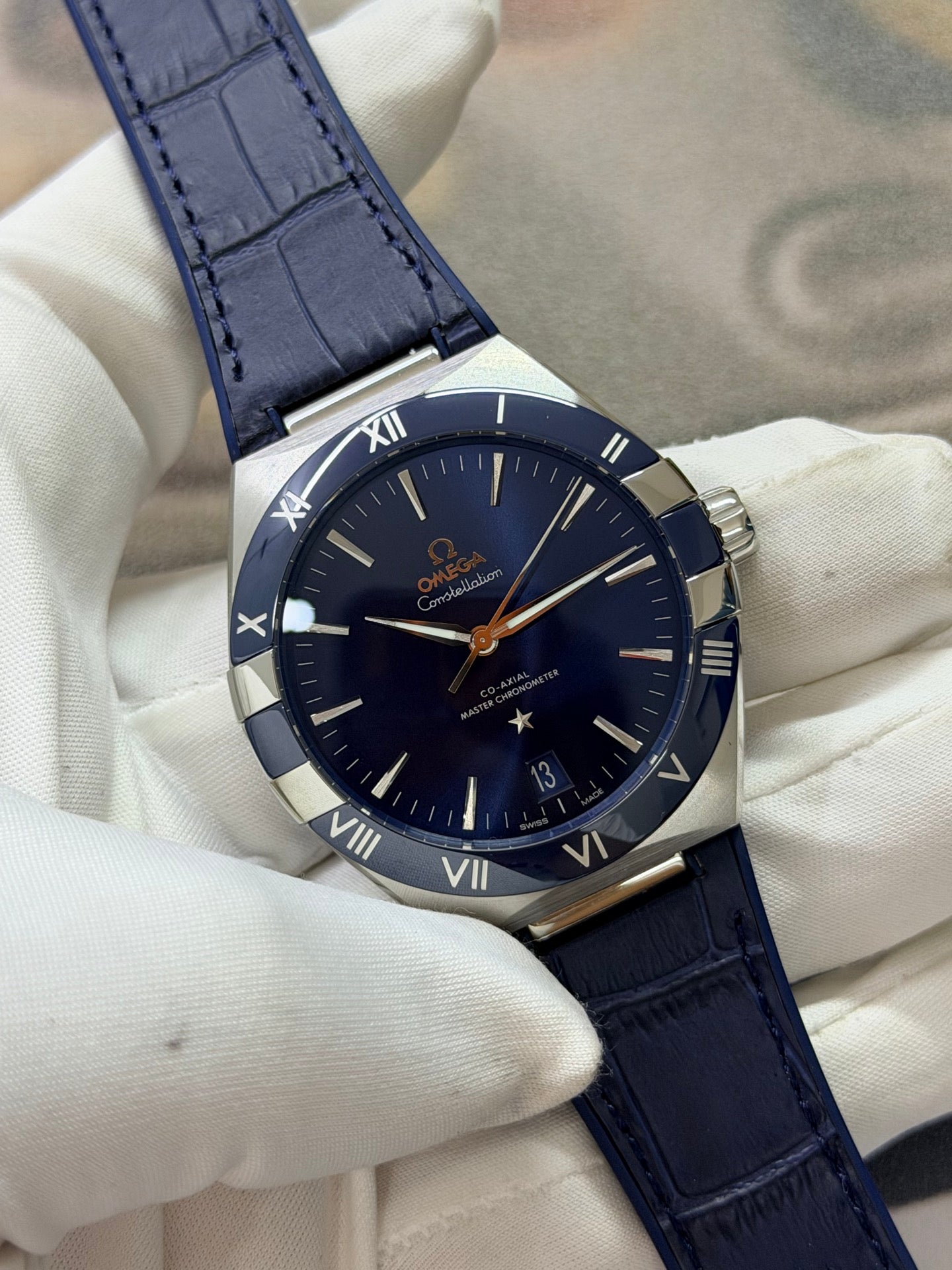 Omega Constellation 41mm Blue Dial & Ceramic Bezel Luxury Watch