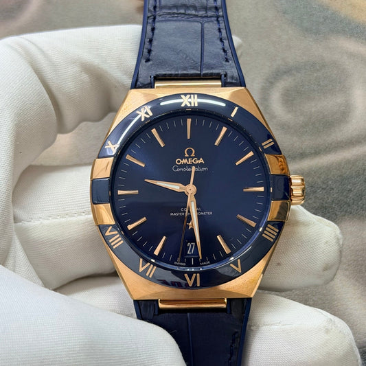 Omega Constellation 41mm Blue Dial & Ceramic Bezel Luxury Watch