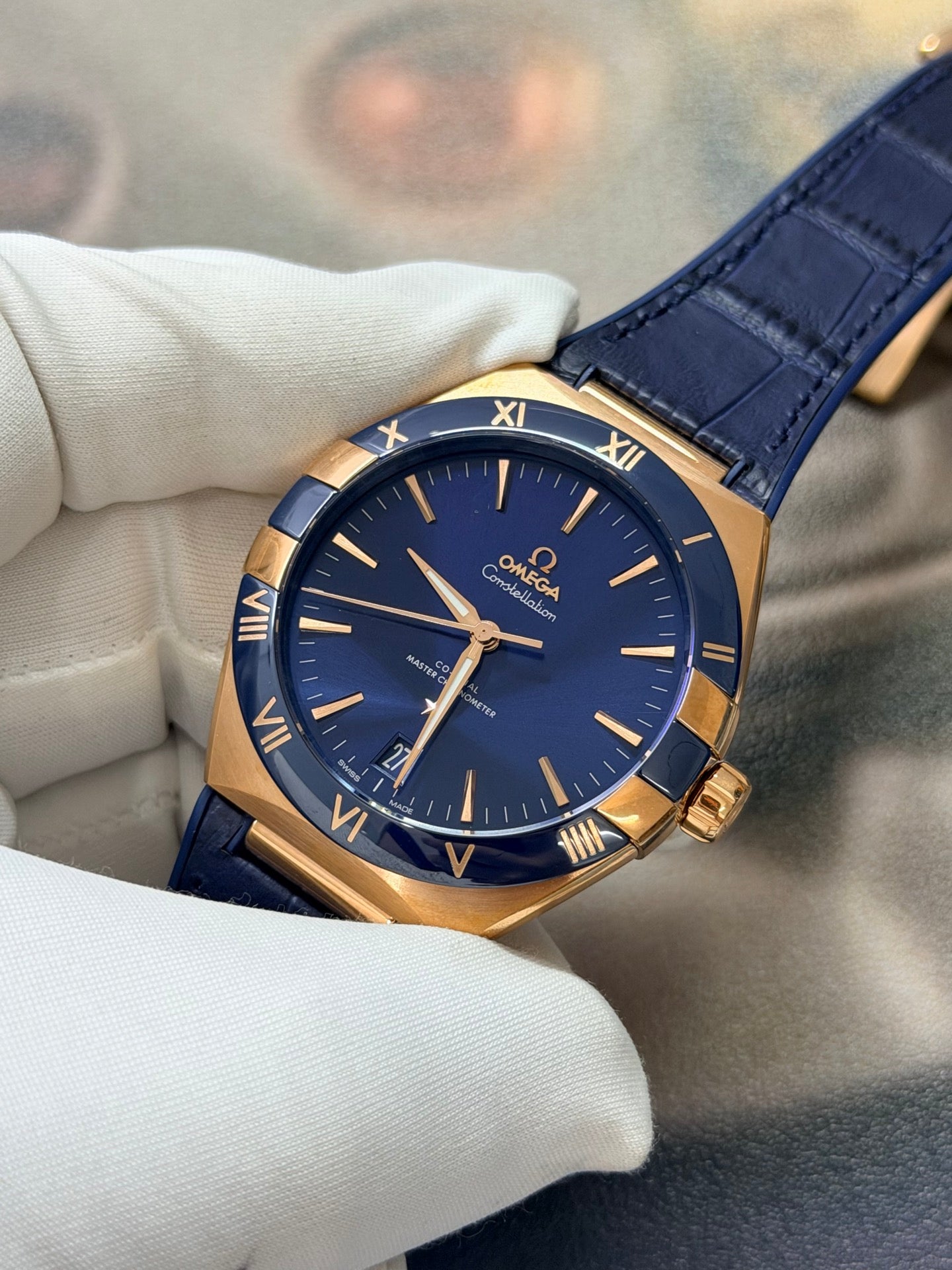 Omega Constellation 41mm Blue Dial & Ceramic Bezel Luxury Watch