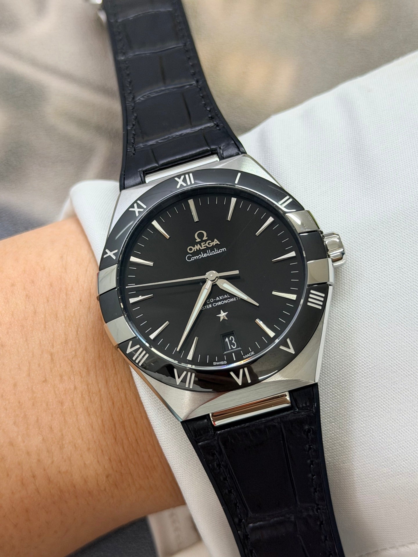 Omega Constellation Co-Axial Master Chronometer 41mm Black Ceramic Bezel Watch