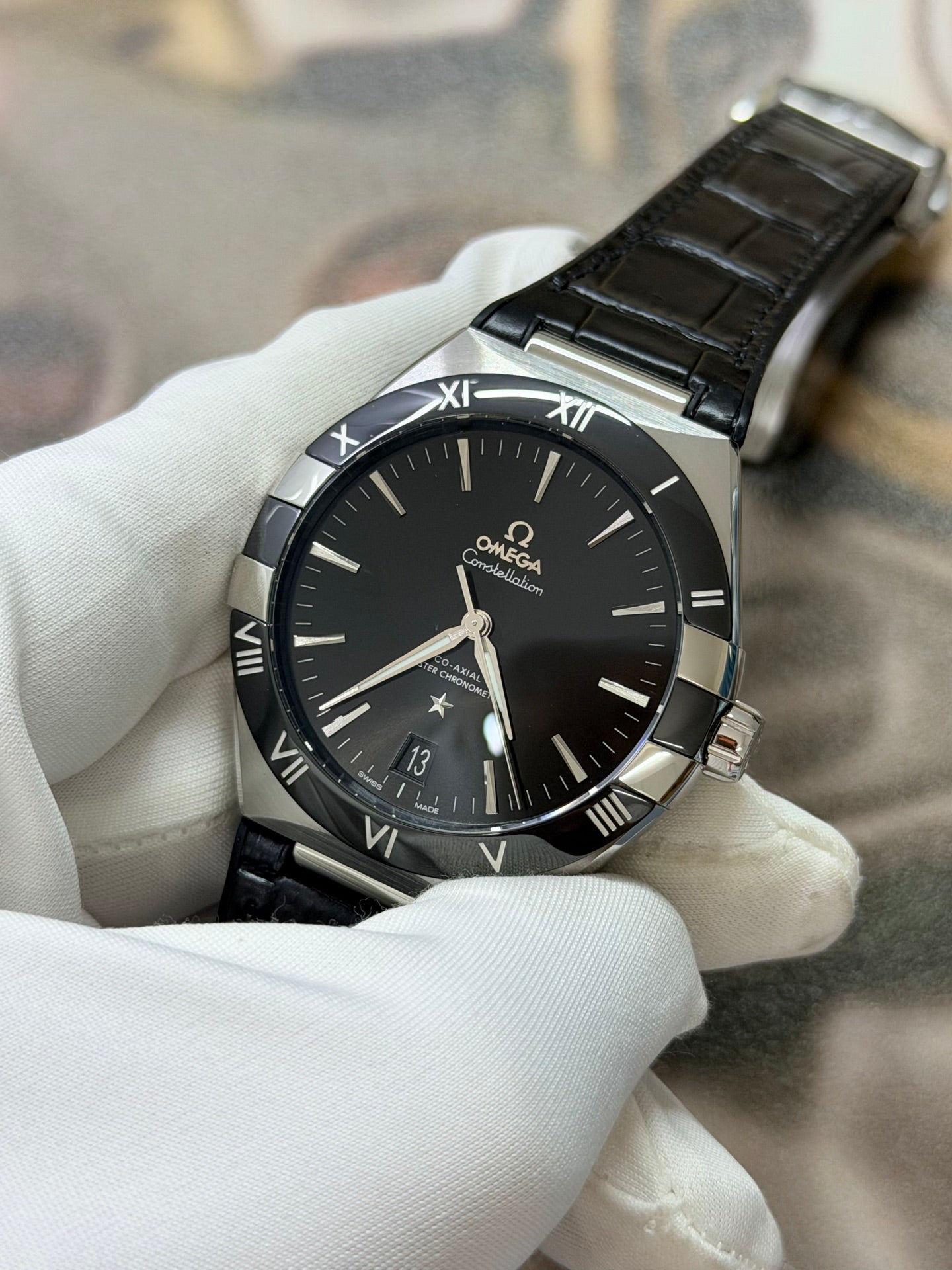 Omega Constellation Co-Axial Master Chronometer 41mm Black Ceramic Bezel Watch