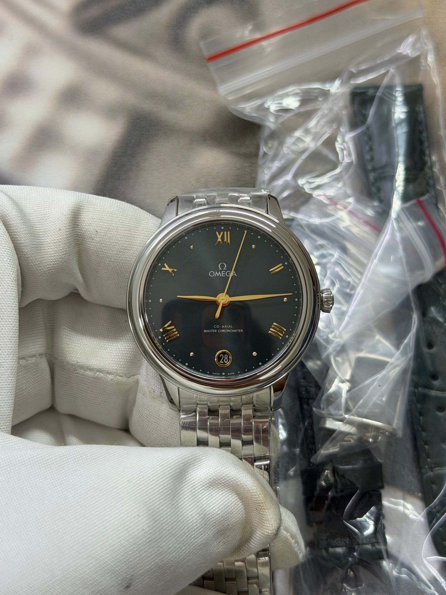 Omega De Ville Prestige Co-Axial Pine Green Dial Luxury Watch