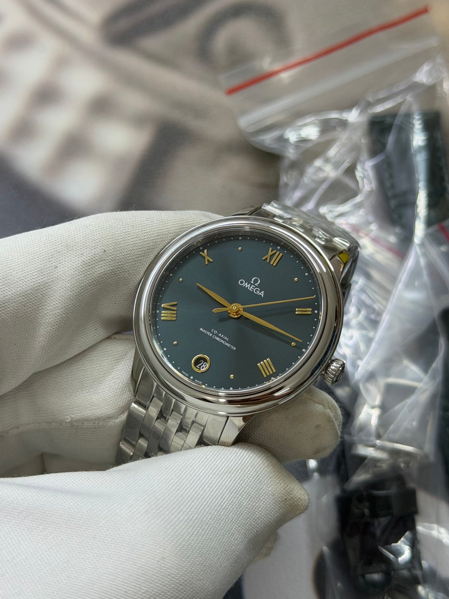 Omega De Ville Prestige Co-Axial Pine Green Dial Luxury Watch