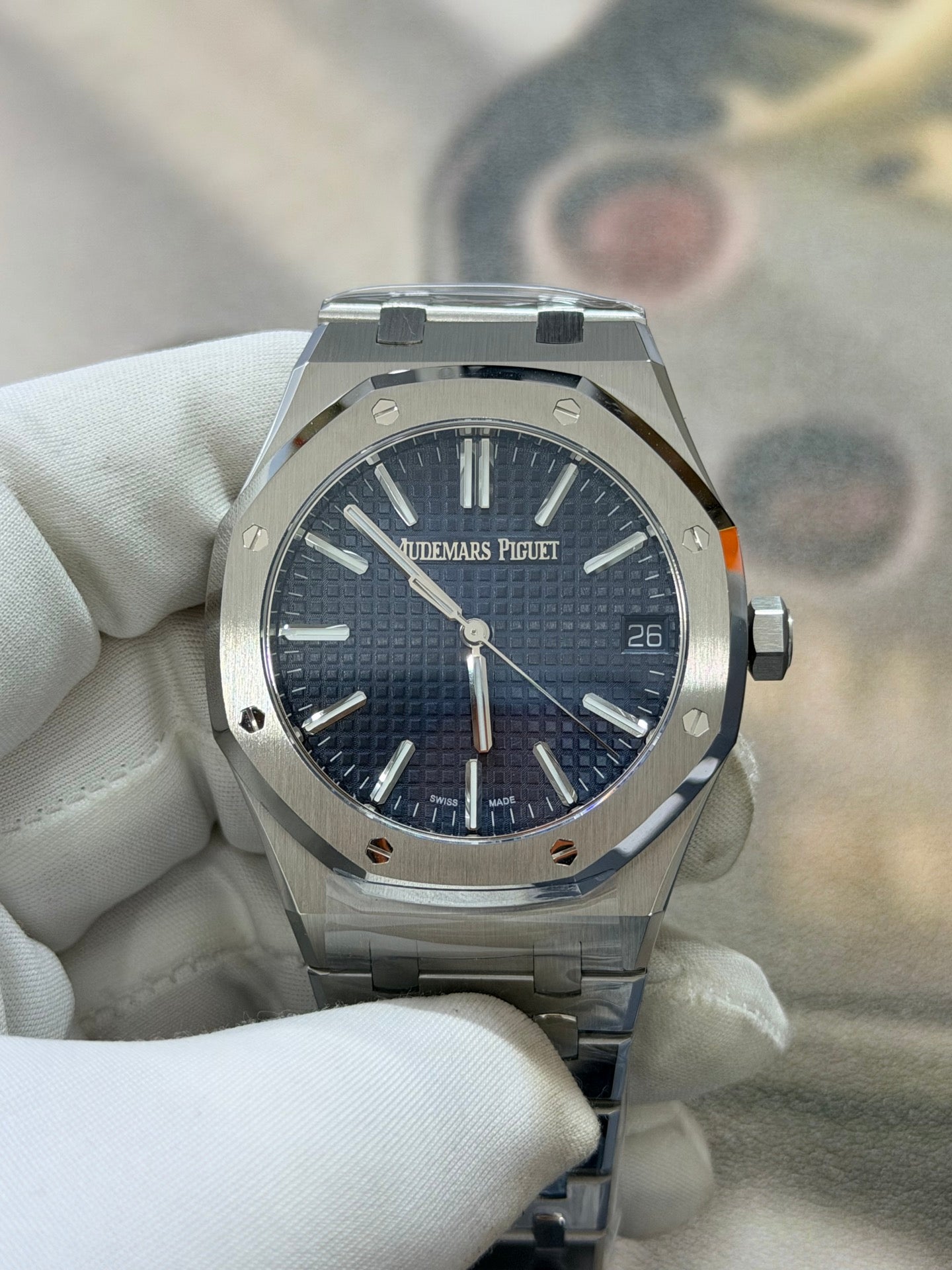 Audemars Piguet Royal Oak Selfwinding Blue Tapisserie Dial Luxury Watch