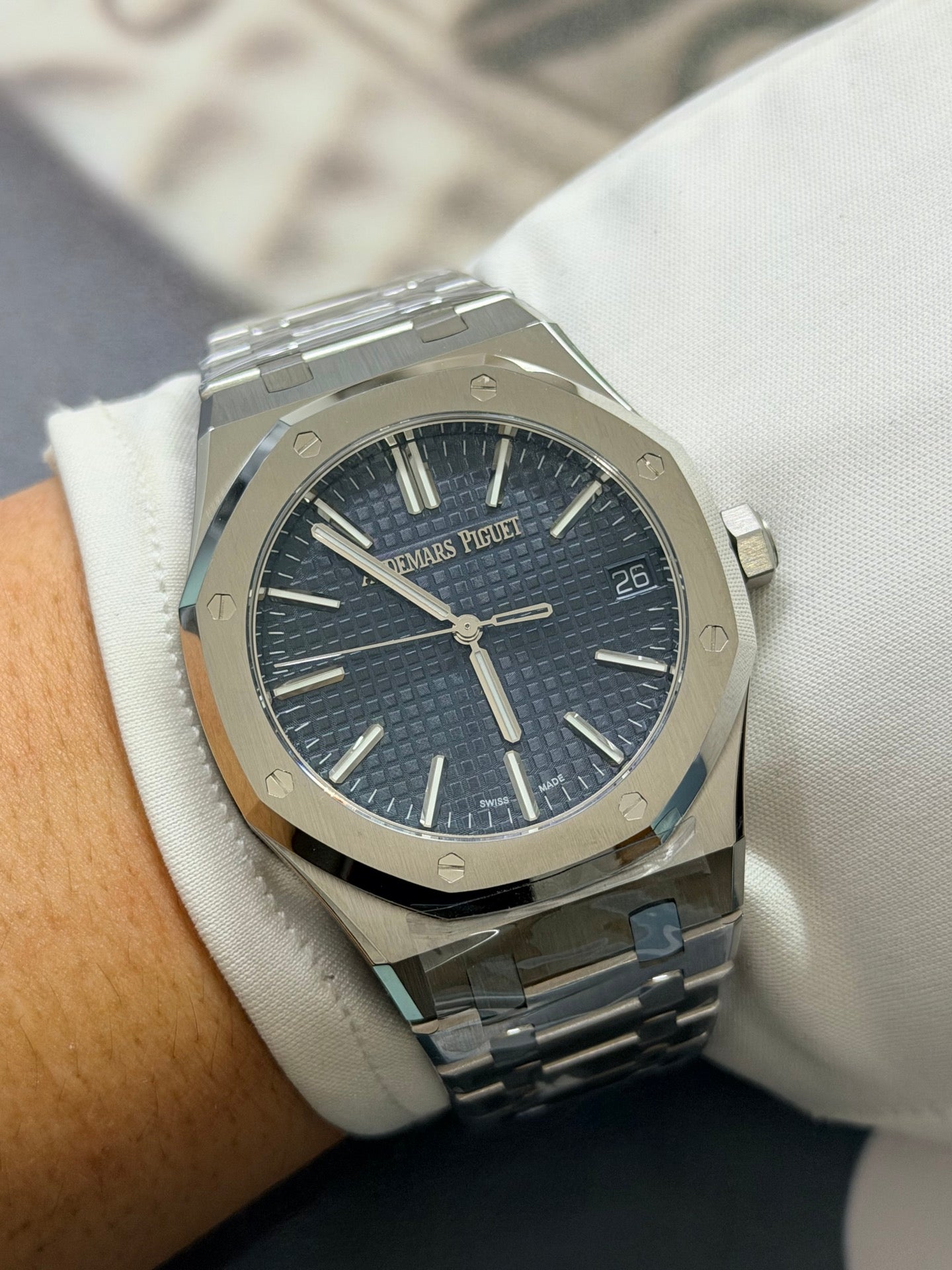 Audemars Piguet Royal Oak Selfwinding Blue Tapisserie Dial Luxury Watch