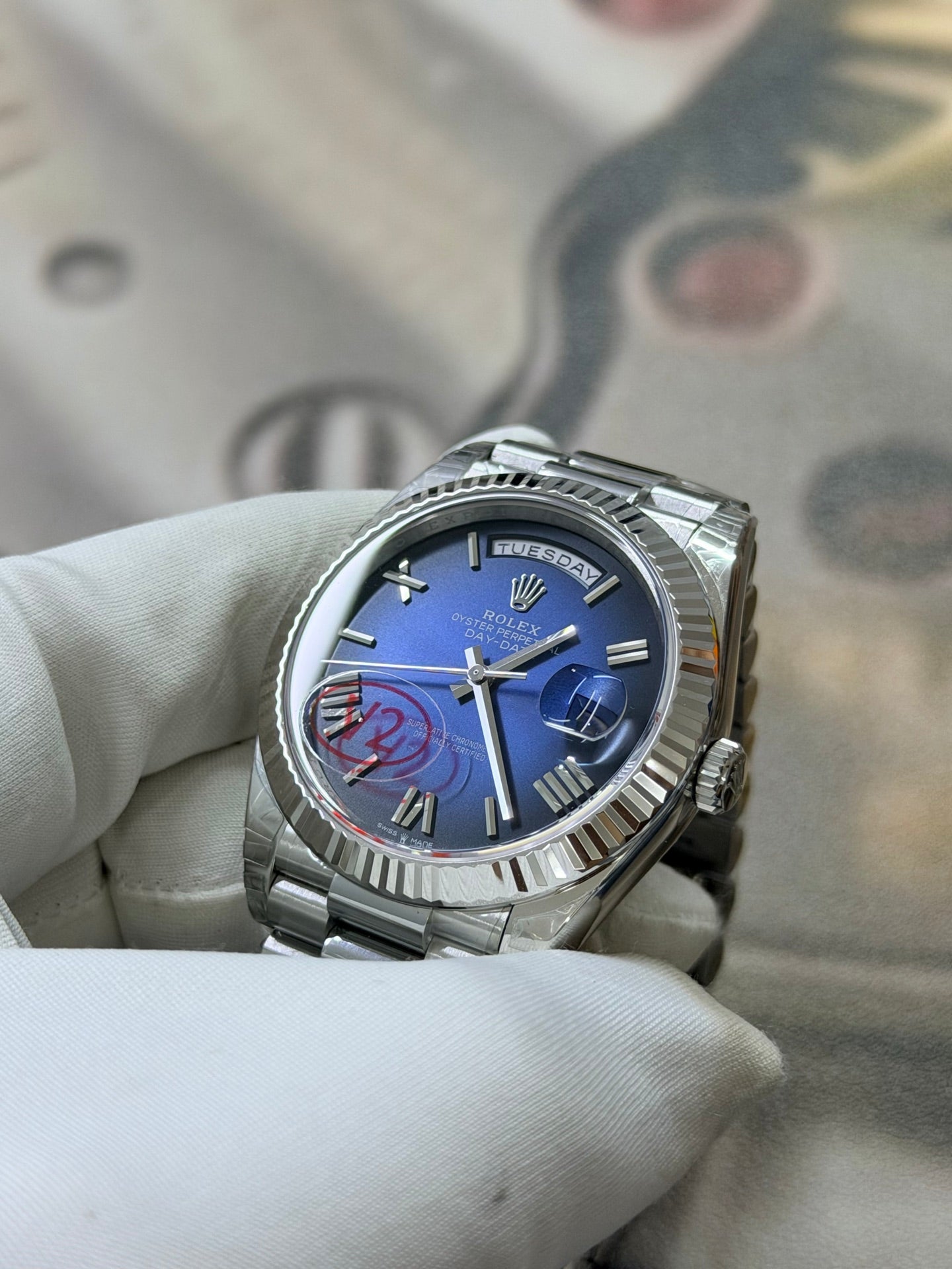 Rolex Day-Date 40 Blue Ombré Dial Luxury Watch