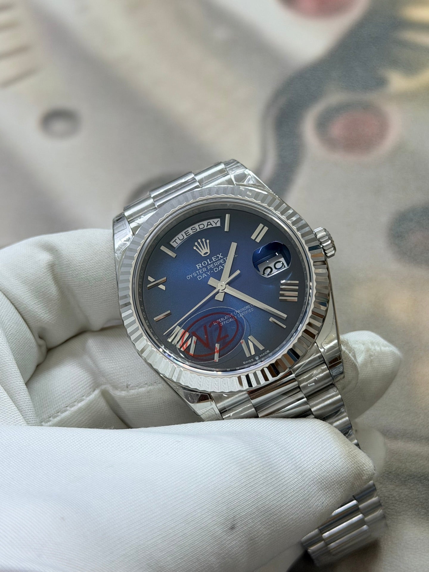 Rolex Day-Date 40 Blue Ombré Dial Luxury Watch
