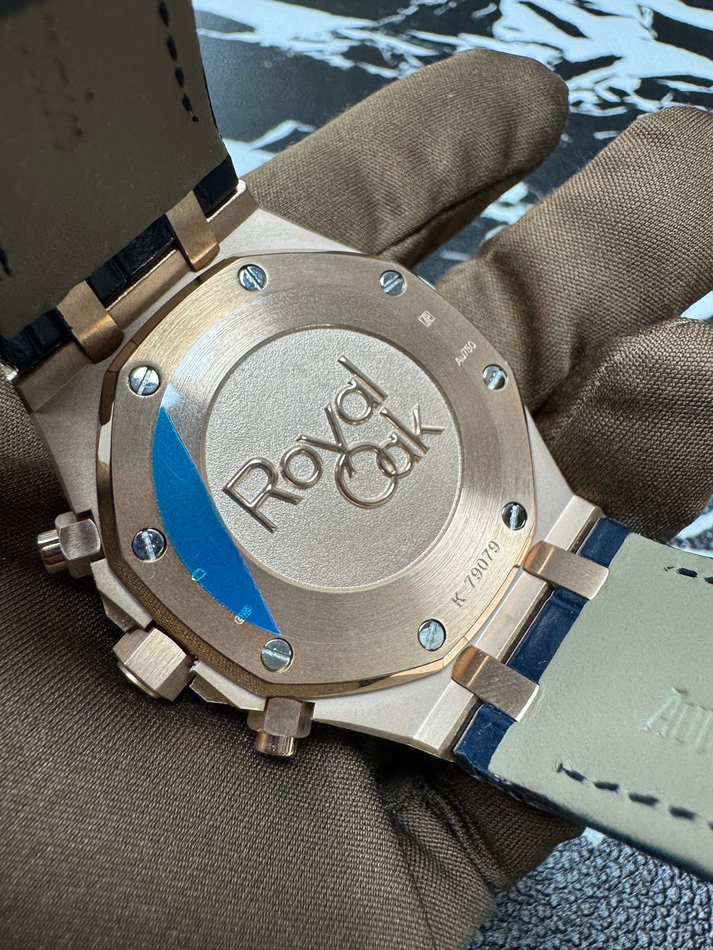 Audemars Piguet Royal Oak Chronograph Rose Gold Blue Dial Watch
