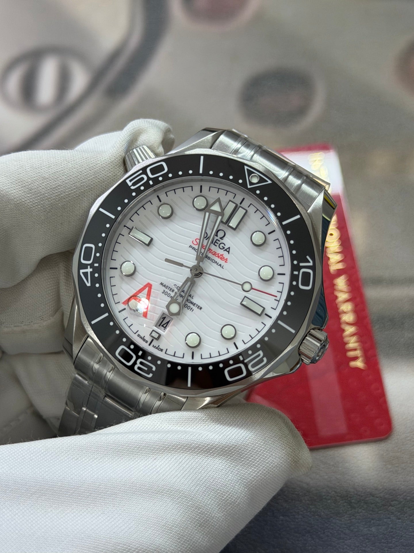 Omega Seamaster Diver 300M White Ceramic Wave Dial Luxury Watch