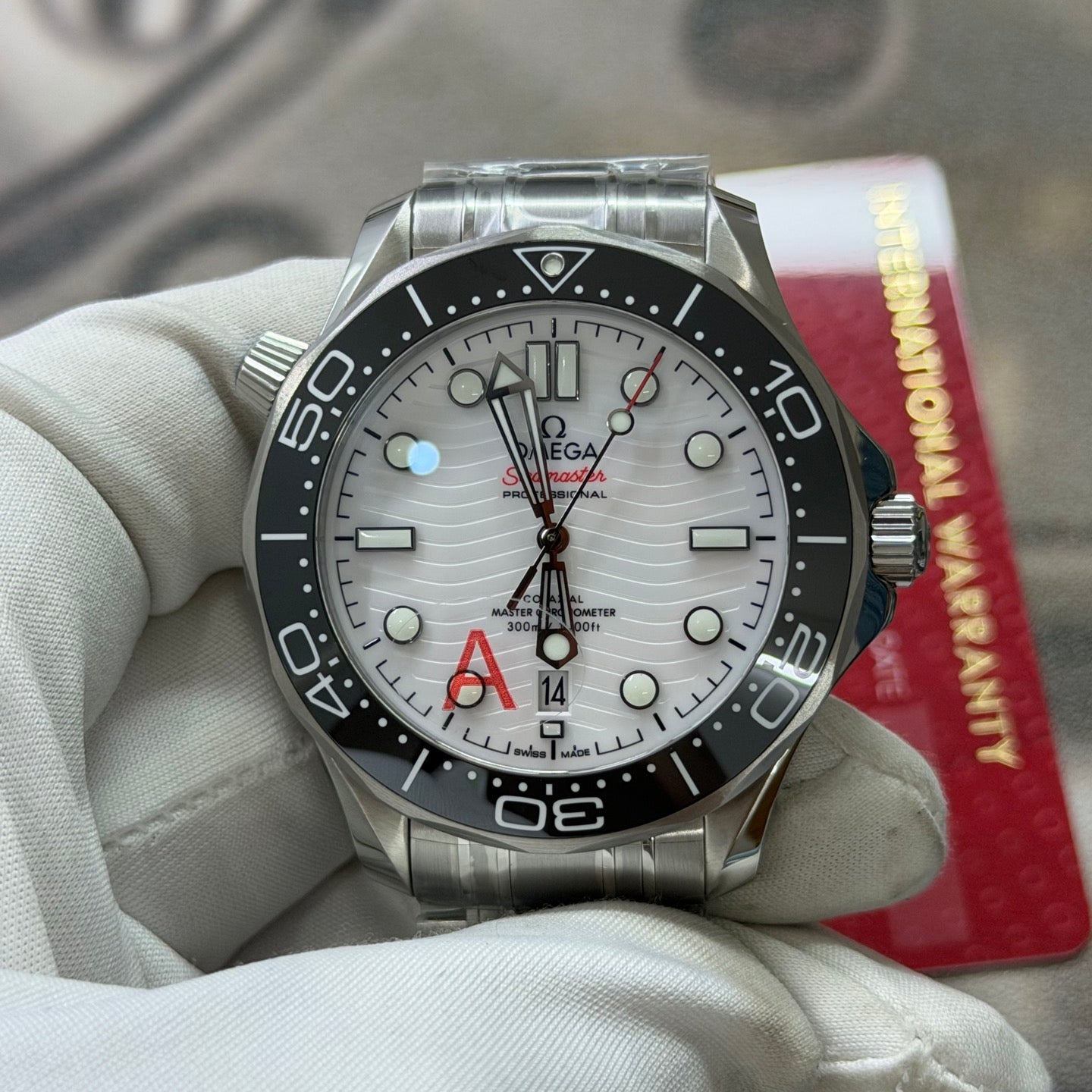 Omega Seamaster Diver 300M White Ceramic Wave Dial Luxury Watch