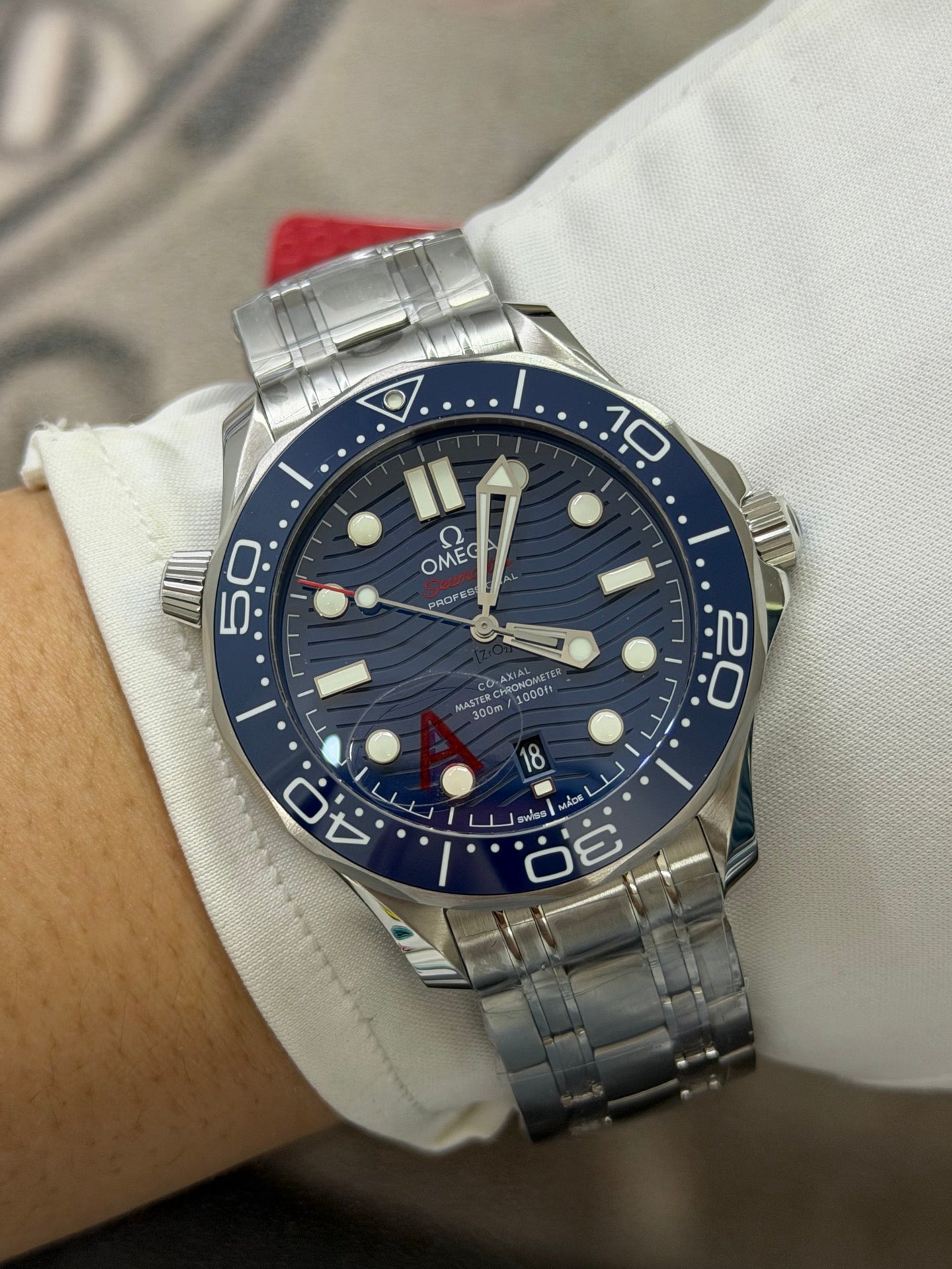 Omega Seamaster Diver 300M Blue Ceramic Wave Dial Luxury Watch