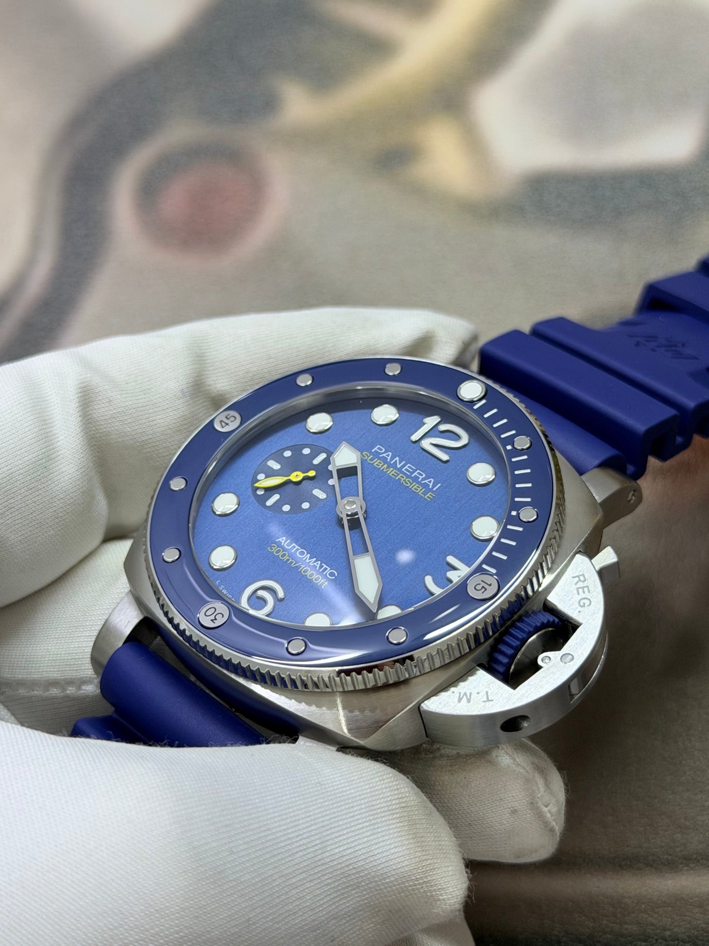 Panerai Submersible QuarantaQuattro Mike Horn Edition PAM01676 Blue Dial Watch