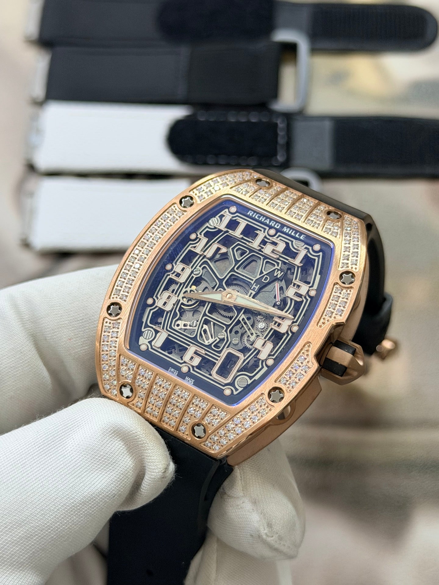 Richard Mille RM67-01 Rose Gold Diamond Skeleton Luxury Watch