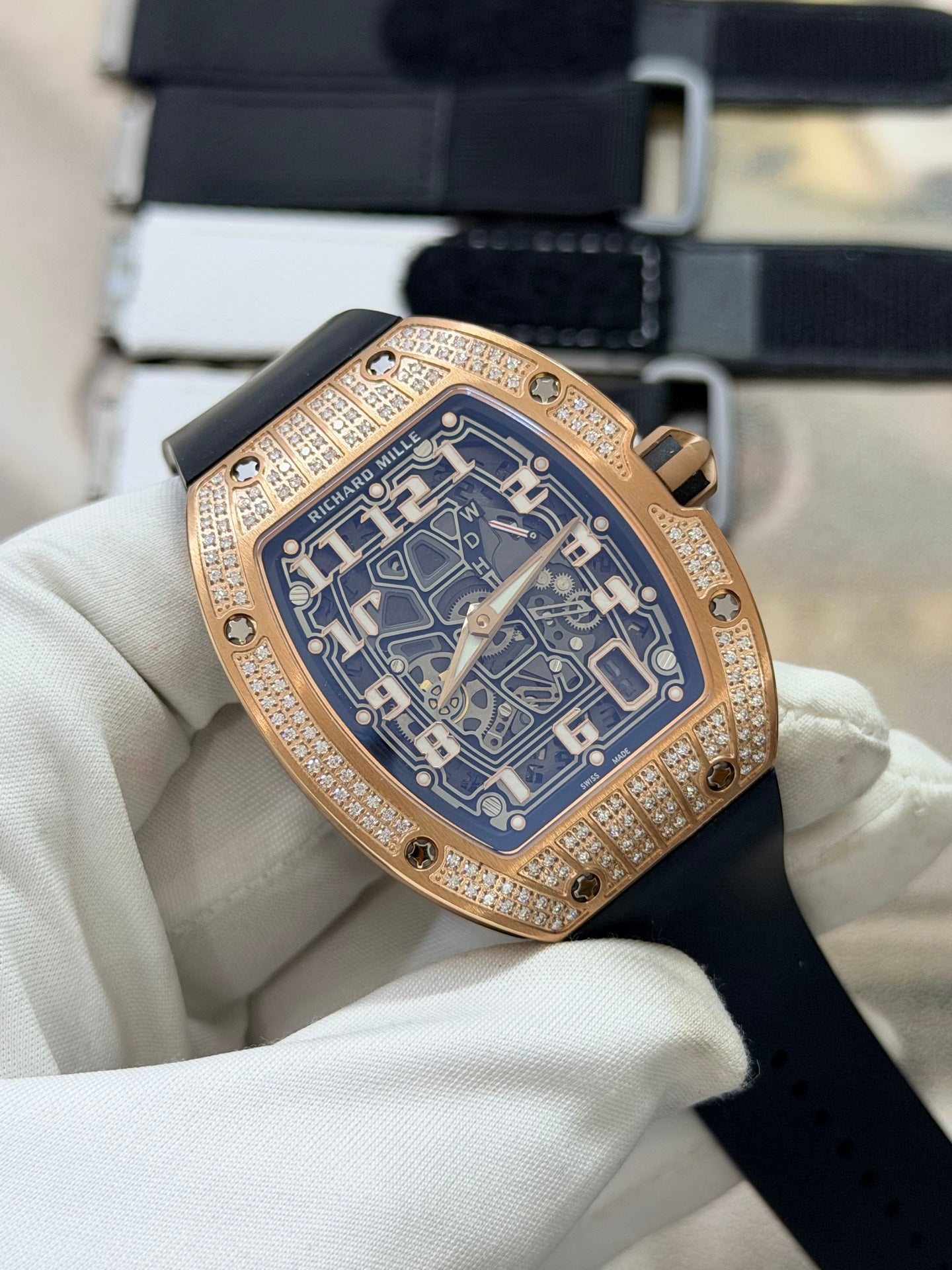 Richard Mille RM67-01 Rose Gold Diamond Skeleton Luxury Watch