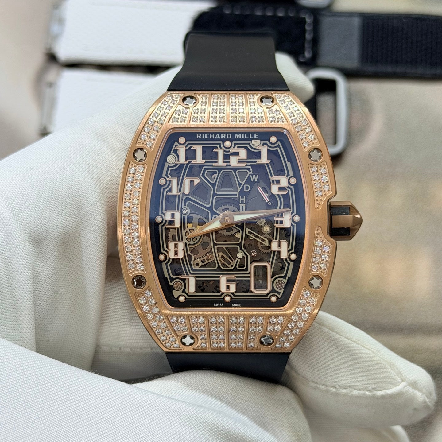 Richard Mille RM67-01 Rose Gold Diamond Skeleton Luxury Watch