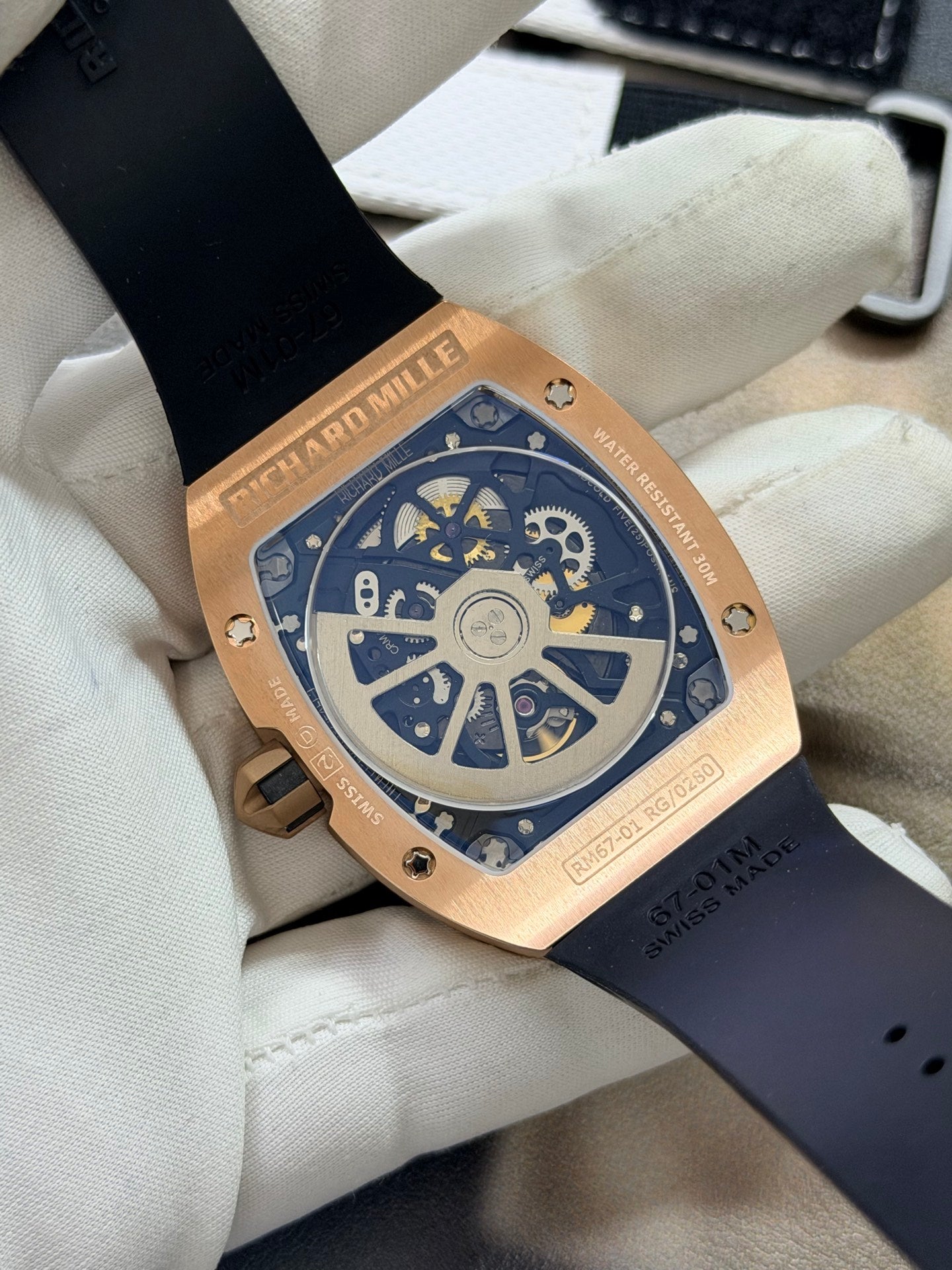 Richard Mille RM67-01 Rose Gold Diamond Skeleton Luxury Watch