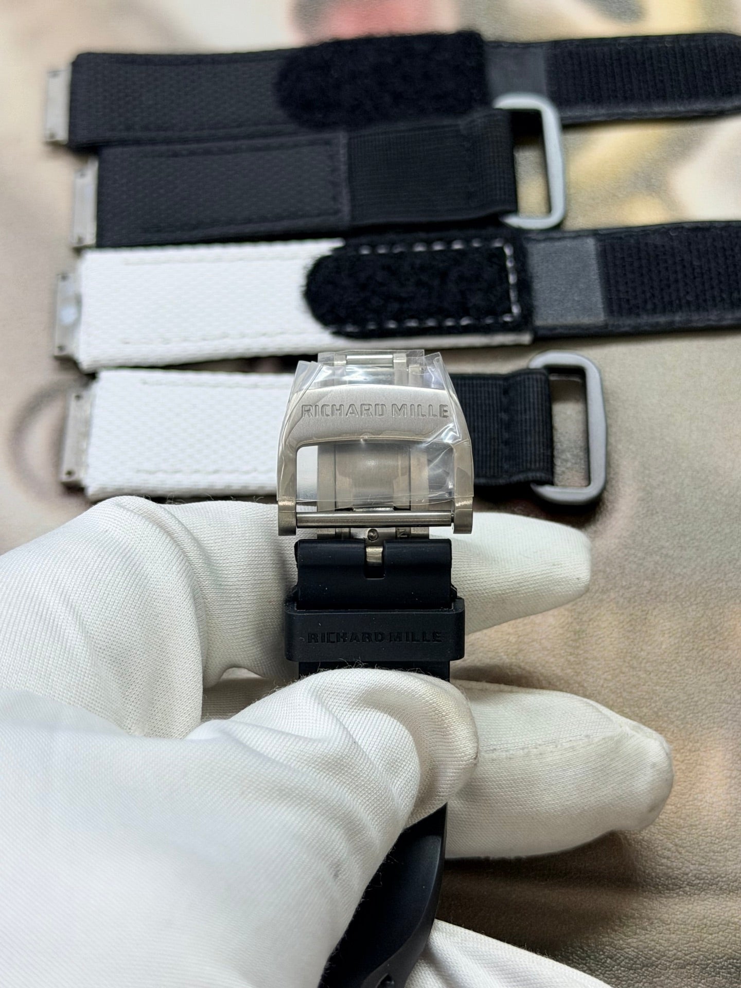 Richard Mille RM 67-01 Extra-Flat watch features a distinctive tonneau-shaped titanium case and a skeletonized dial. (Copy)