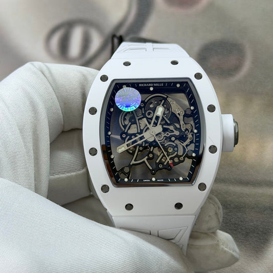 Richard Mille RM 055 Bubba Watson White Ceramic Skeleton Watch