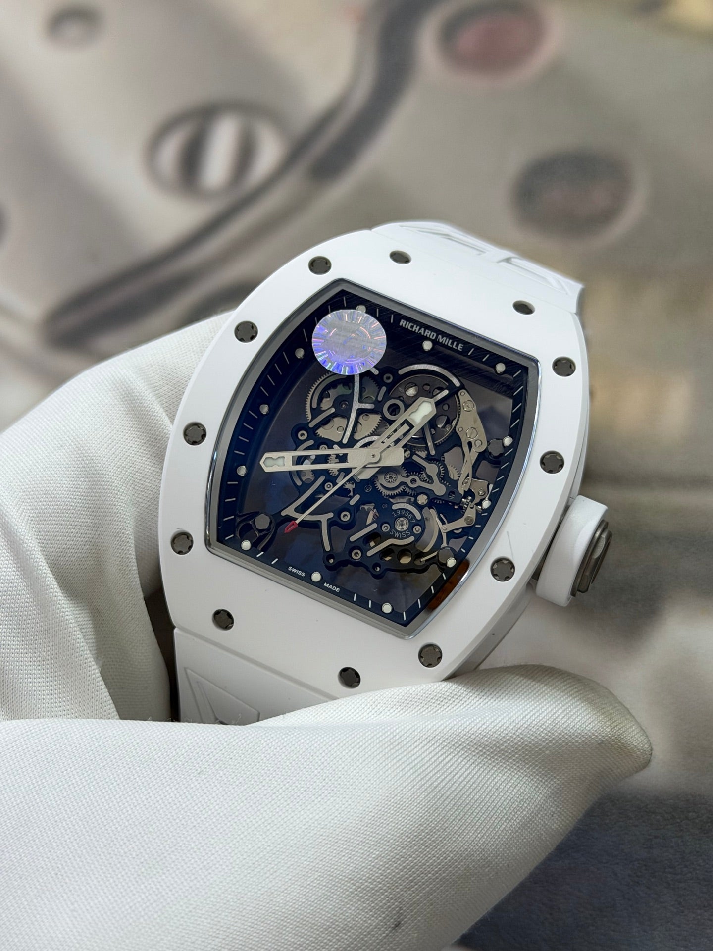 Richard Mille RM 055 Bubba Watson White Ceramic Skeleton Watch