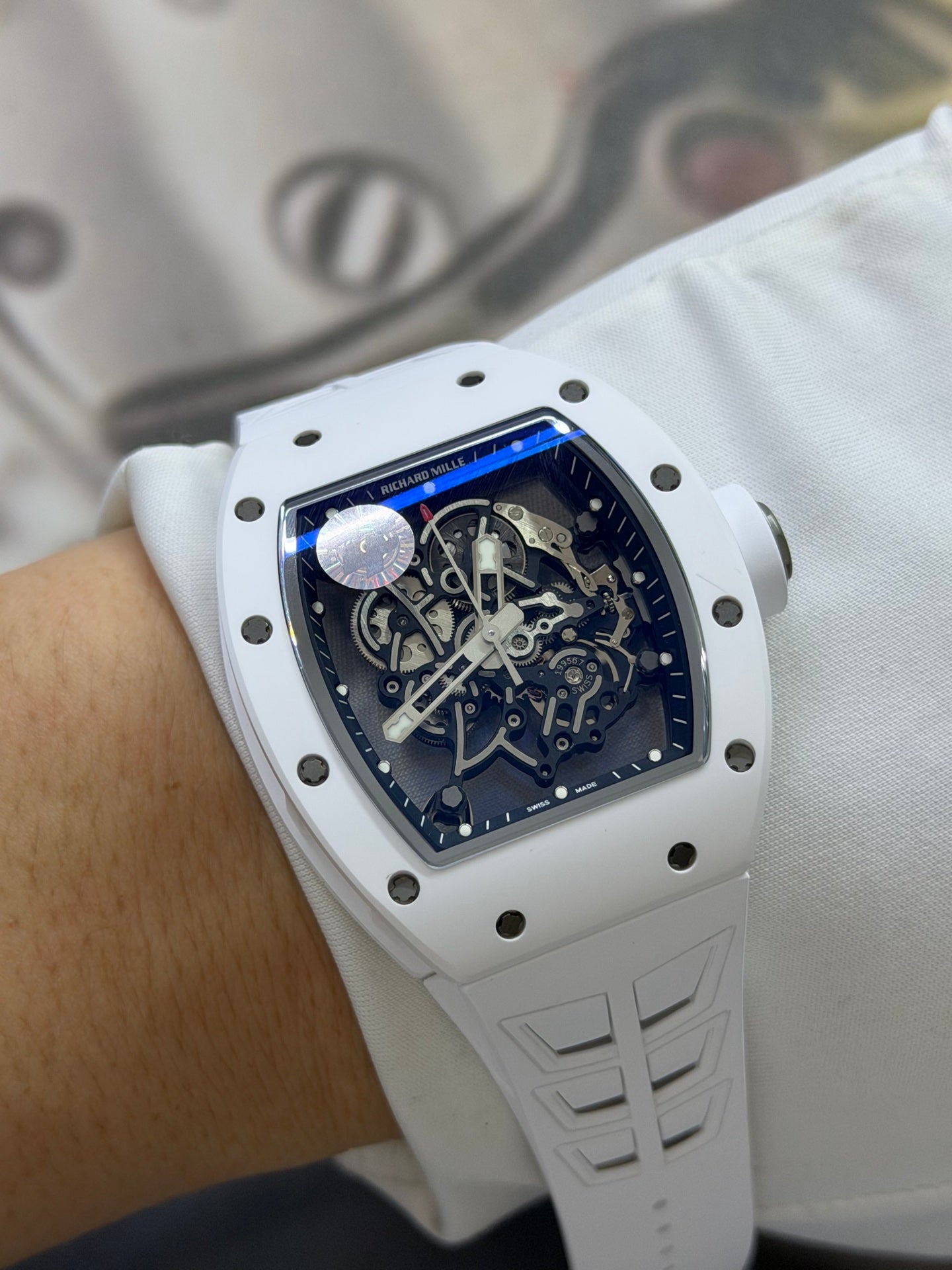 Richard Mille RM 055 Bubba Watson White Ceramic Skeleton Watch