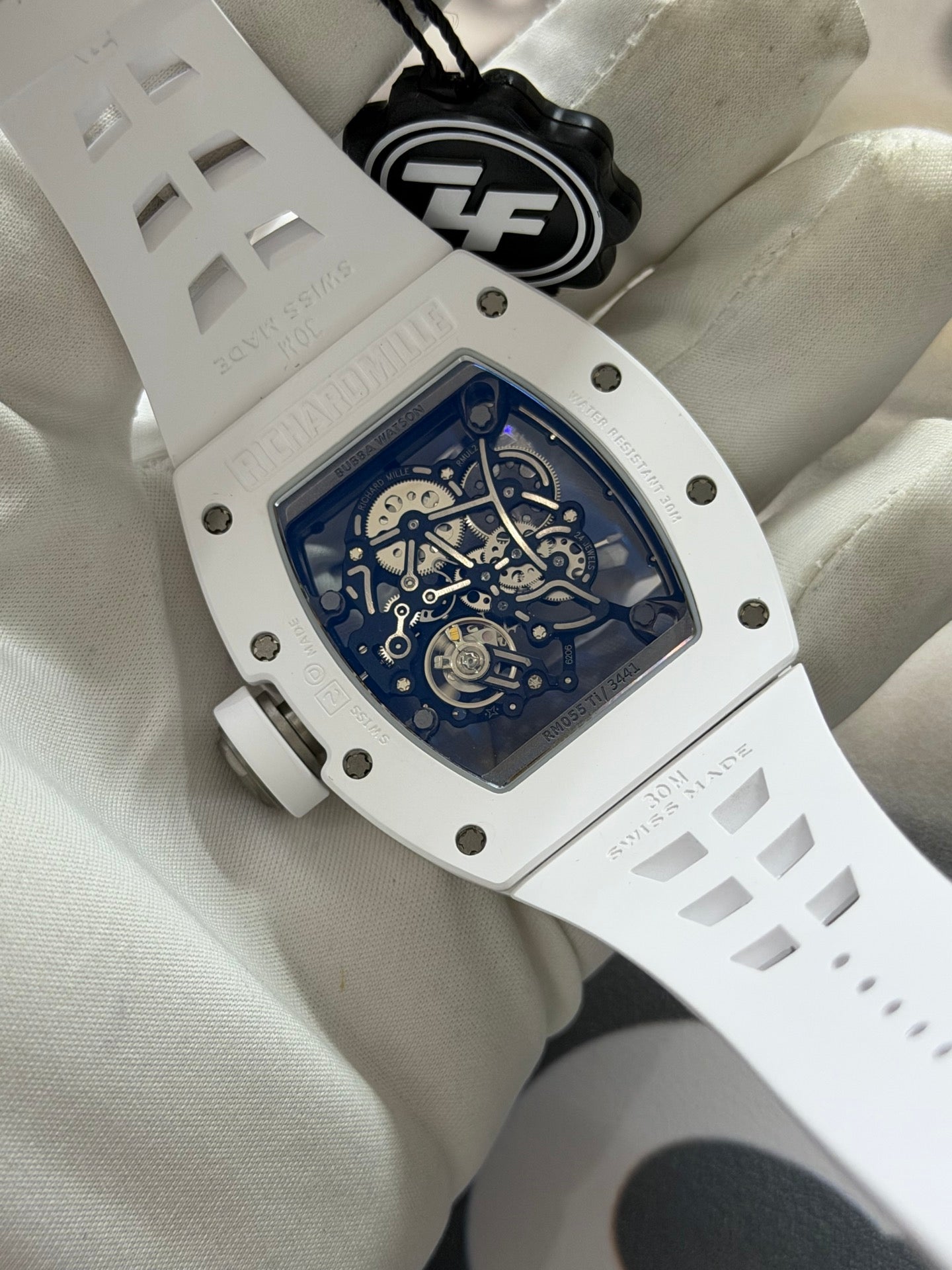 Richard Mille RM 055 Bubba Watson White Ceramic Skeleton Watch