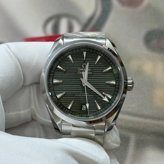 Omega Seamaster Aqua Terra 150M Green Teak Dial Luxury Watchwq
