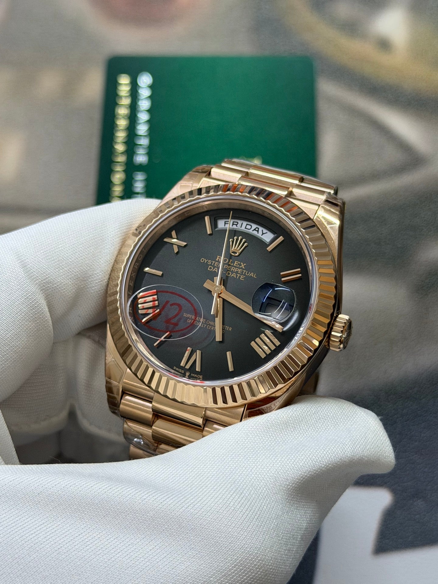 Rolex Day-Date 40 18k Everose Gold Slate Ombré Dial Luxury Watch