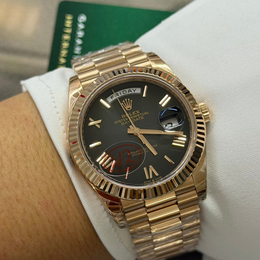 Rolex Day-Date 40 18k Everose Gold Slate Ombré Dial Luxury Watch