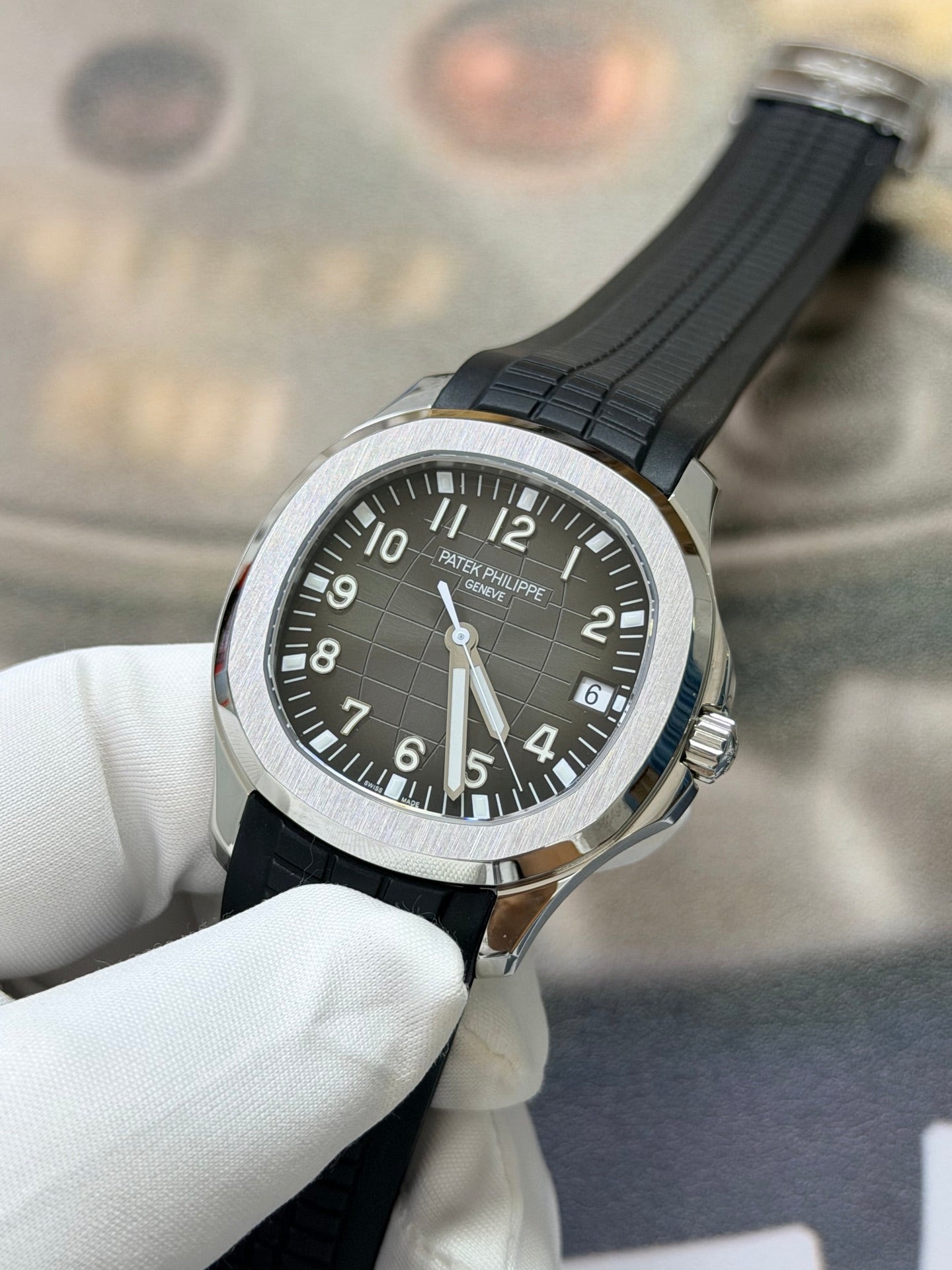 Patek Philippe Aquanaut Brown Embossed Dial with Matching Rubber Strap