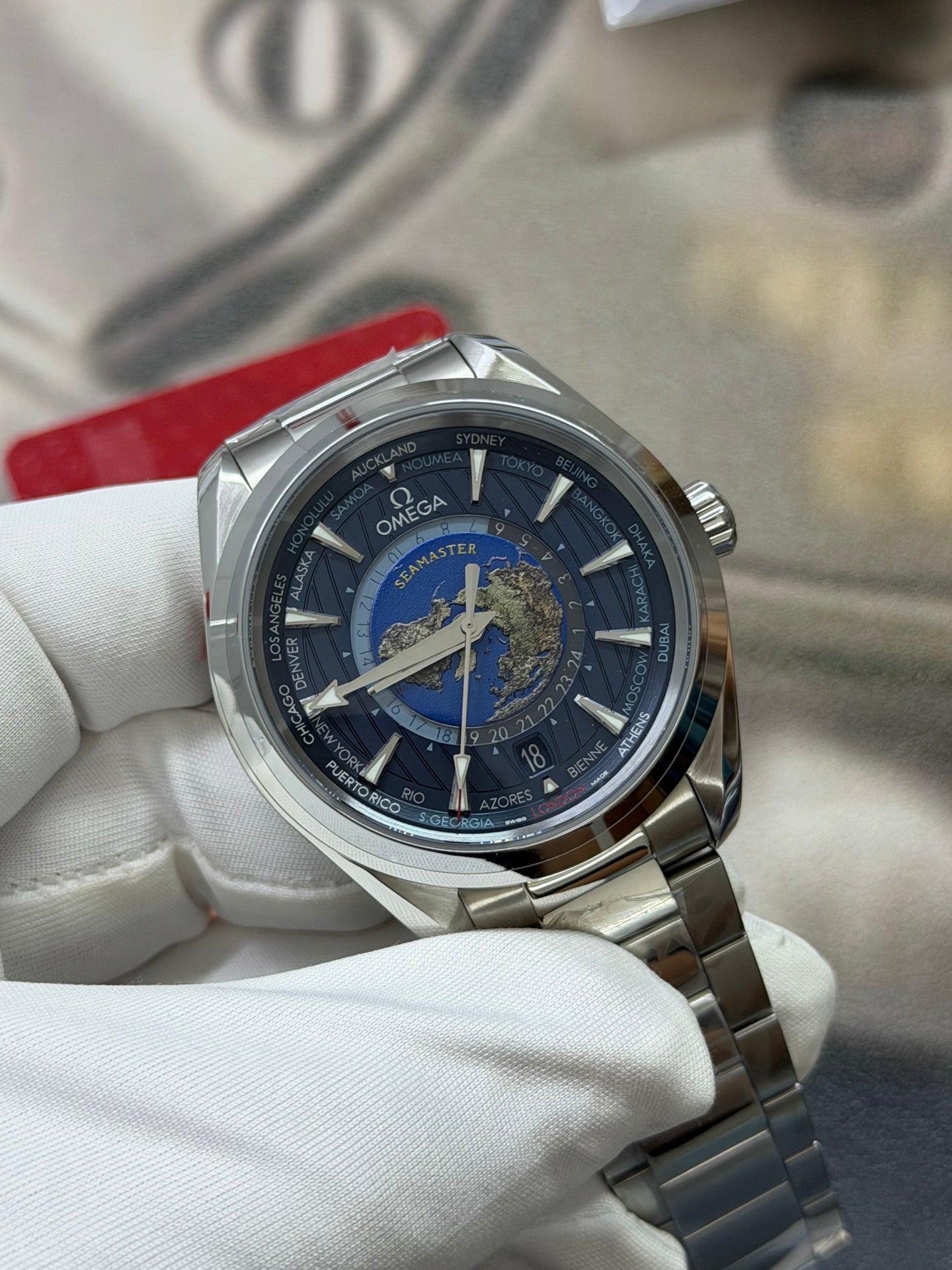 Omega Seamaster Aqua Terra Worldtimer Blue Dial Luxury Watch