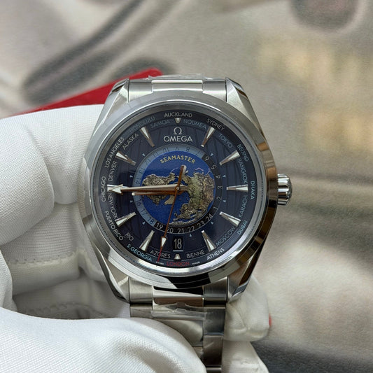Omega Seamaster Aqua Terra Worldtimer Blue Dial Luxury Watch