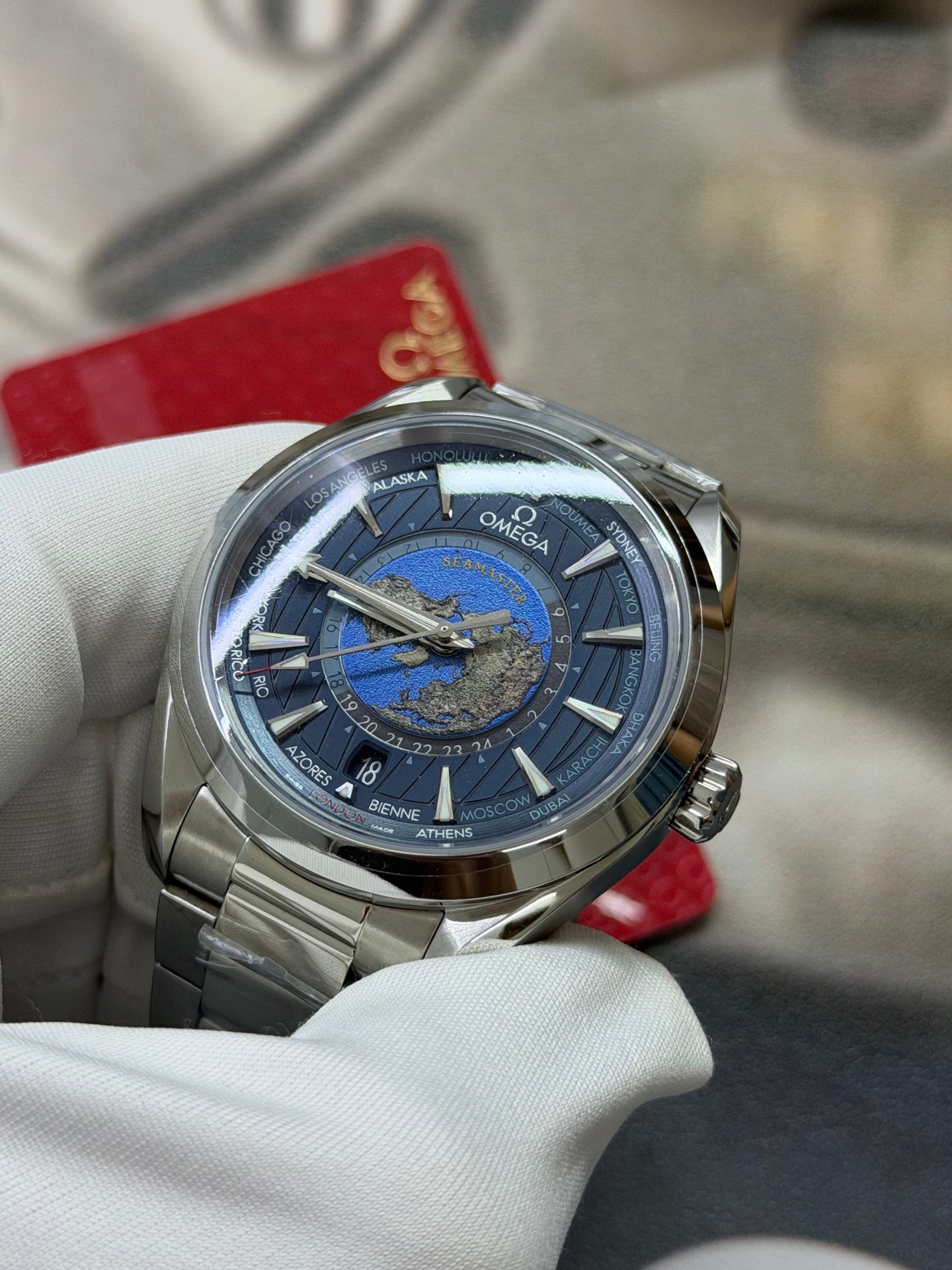 Omega Seamaster Aqua Terra Worldtimer Blue Dial Luxury Watch