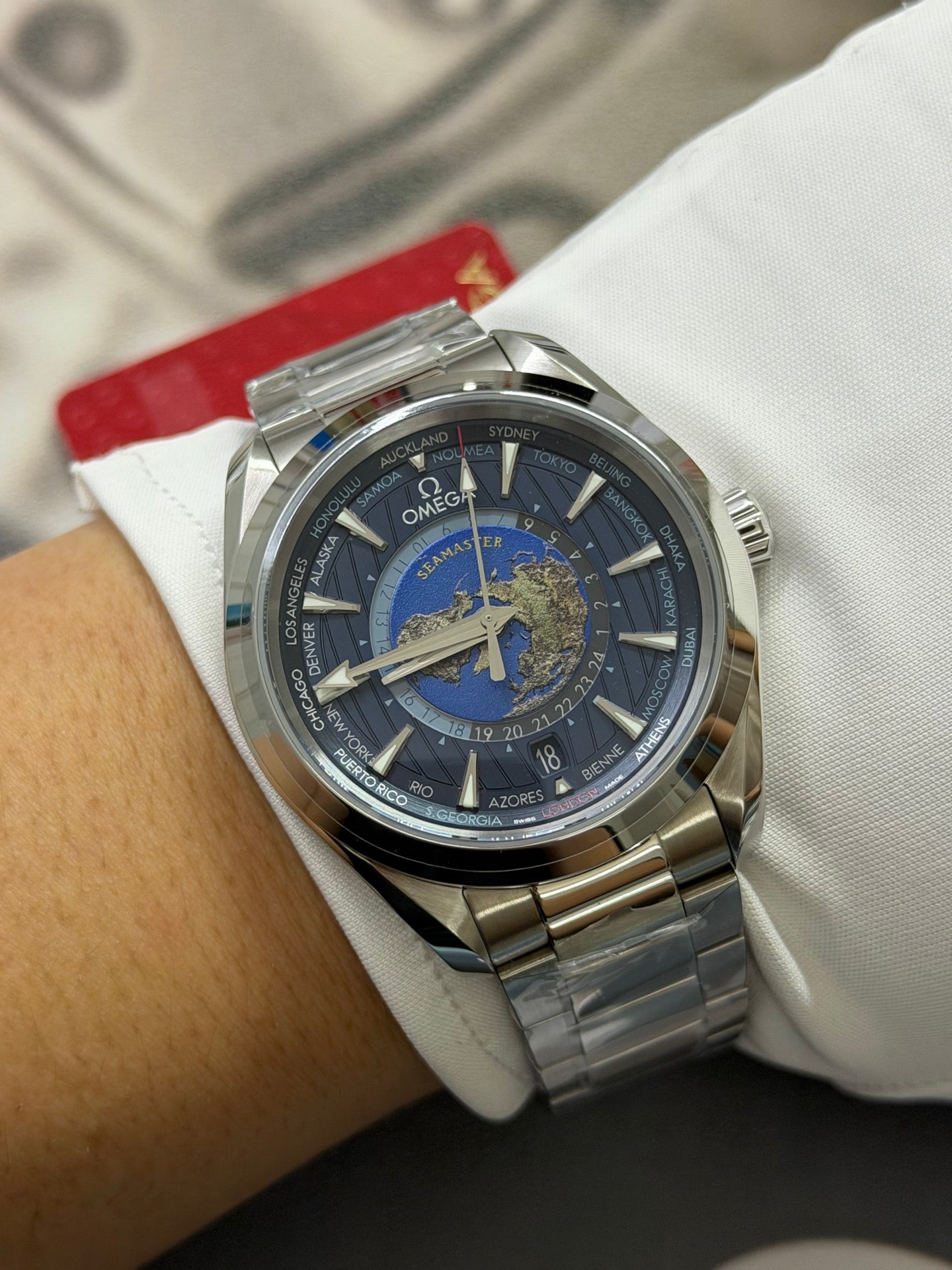Omega Seamaster Aqua Terra Worldtimer Blue Dial Luxury Watch