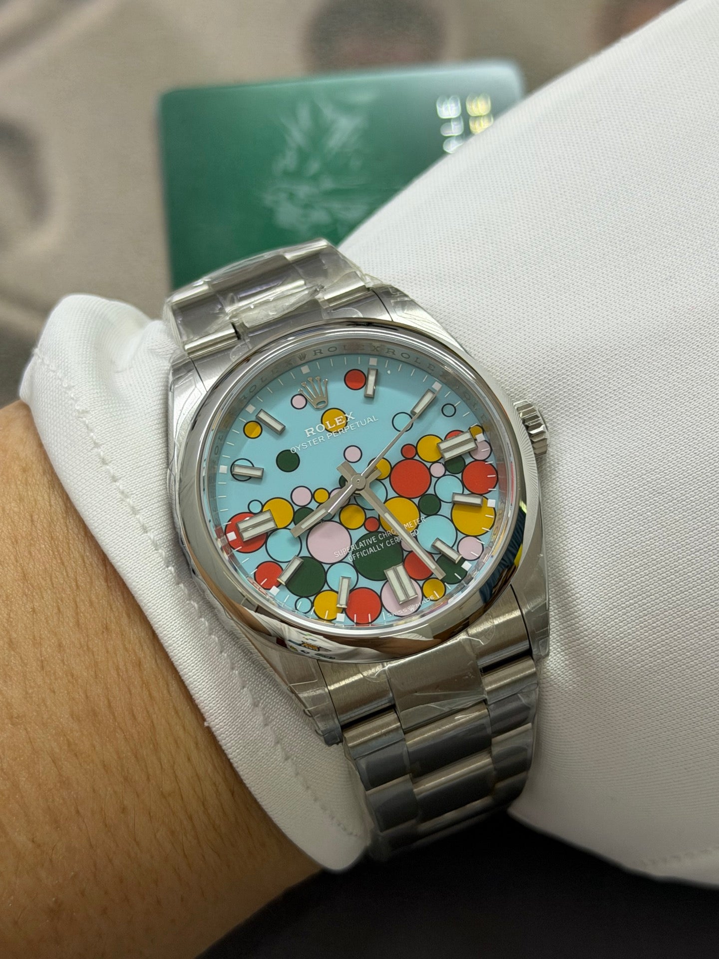 Rolex Oyster Perpetual Celebration Dial Turquoise Watch