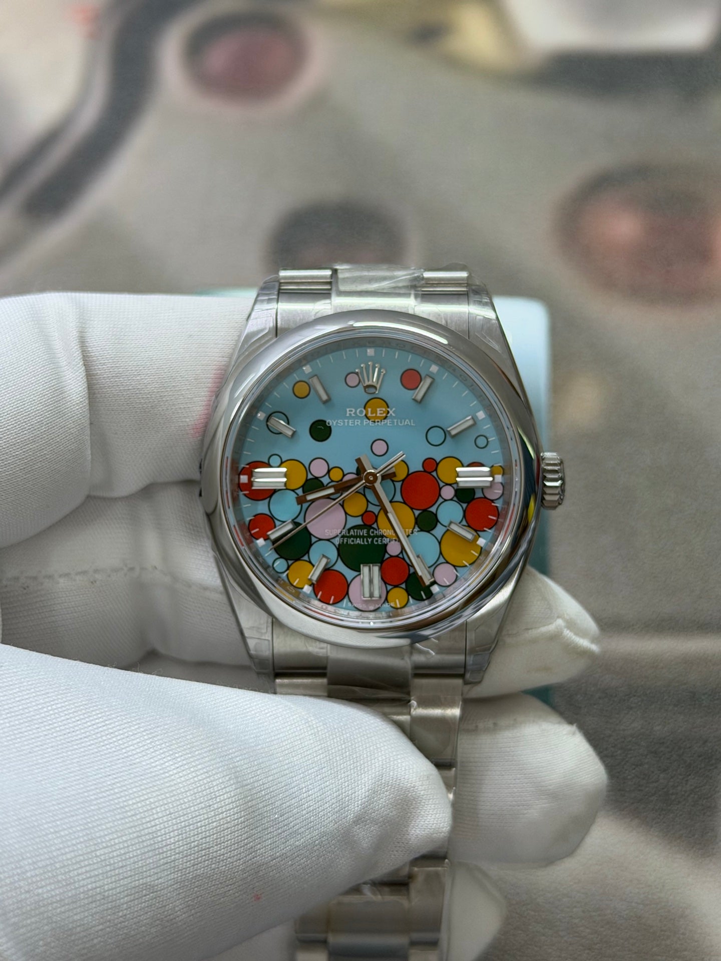 Rolex Oyster Perpetual Celebration Dial Turquoise Watch