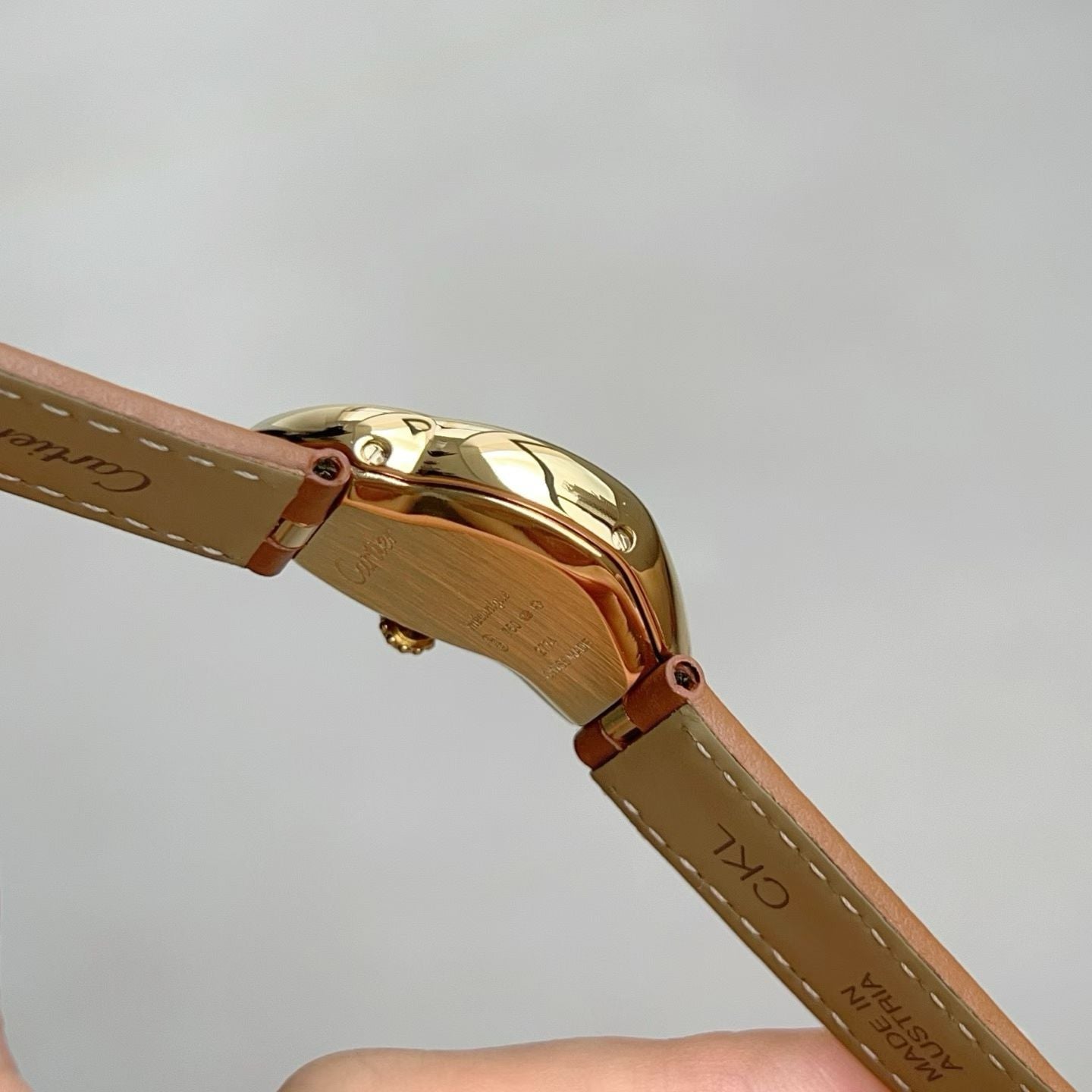 Cartier Crash Yellow Gold Watch with Brown Leather Strap