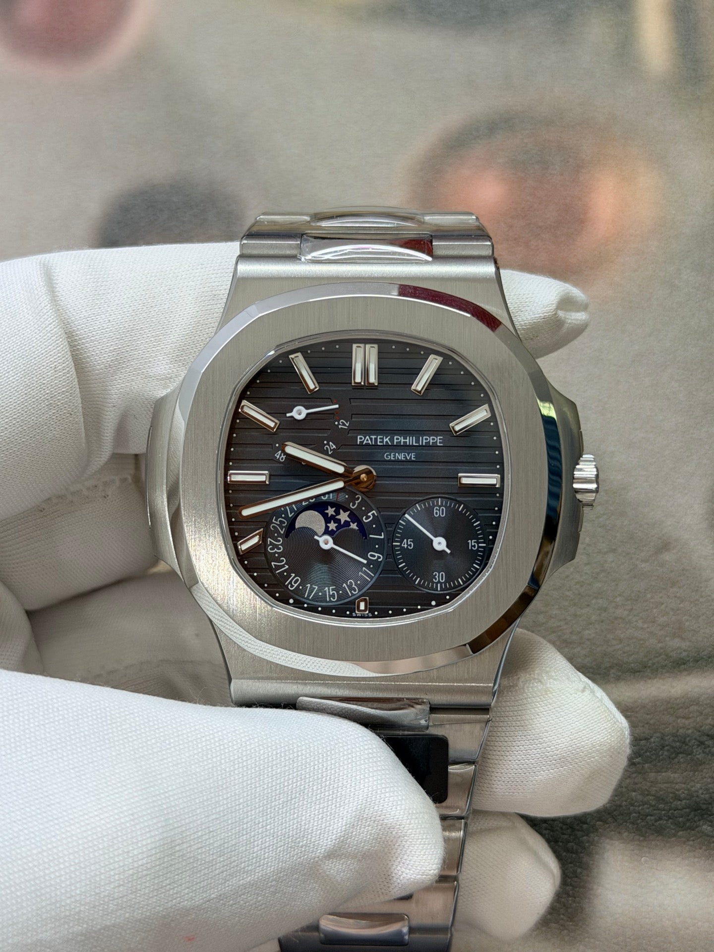 Patek Philippe Nautilus Moon Phase 5712/1A Blue Dial Stainless Steel Watch