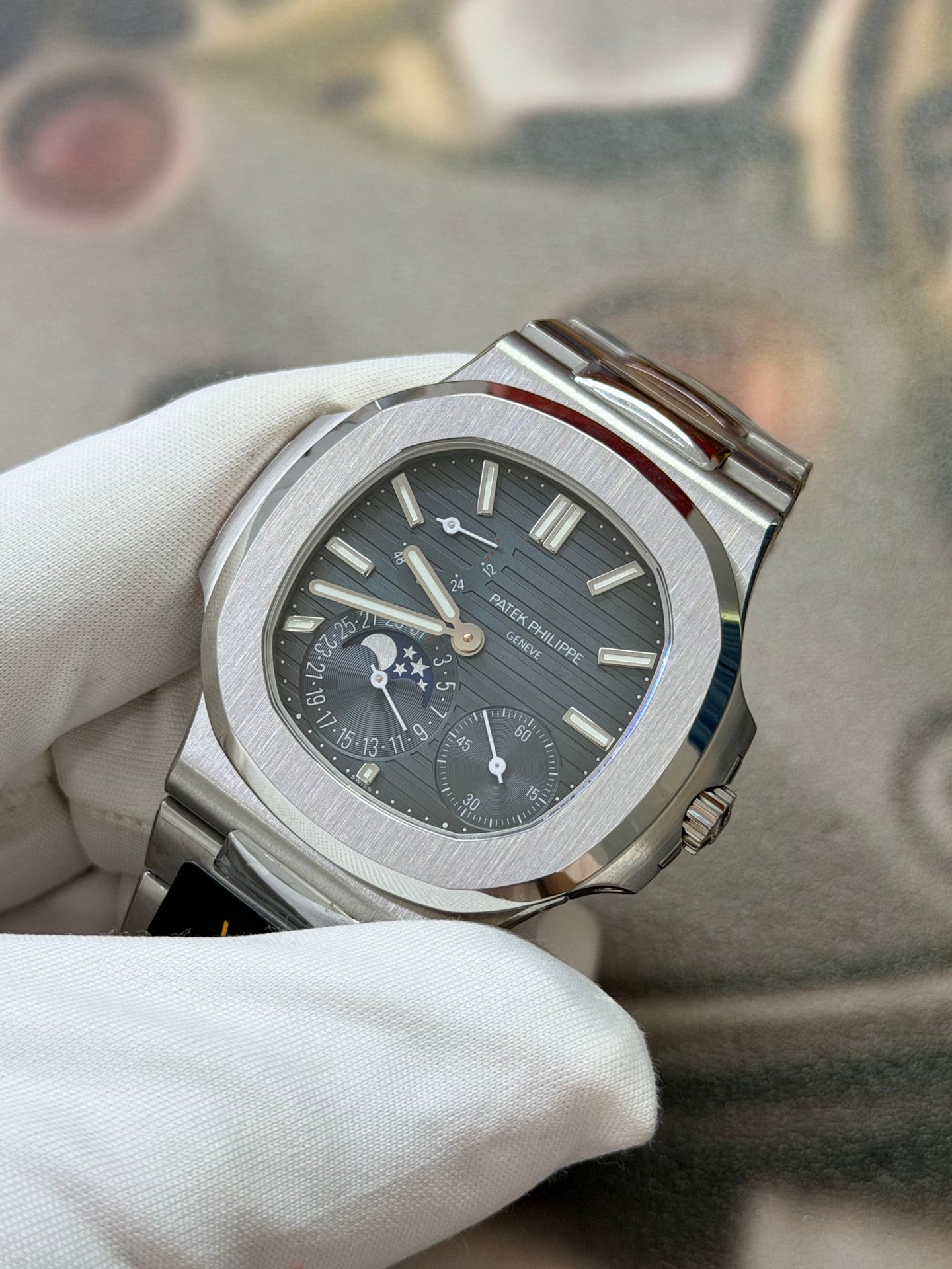 Patek Philippe Nautilus Moon Phase 5712/1A Blue Dial Stainless Steel Watch