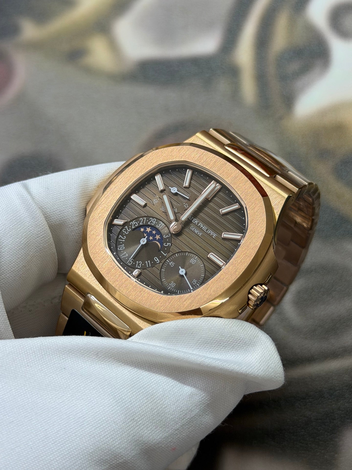 Patek Philippe Nautilus 5712/1R-001 Rose Gold Brown Dial Watch