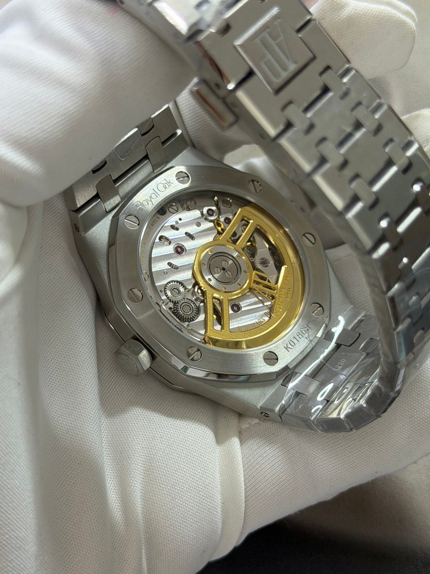 Audemars Piguet Royal Oak Stainless Steel Watch with Silver Dial